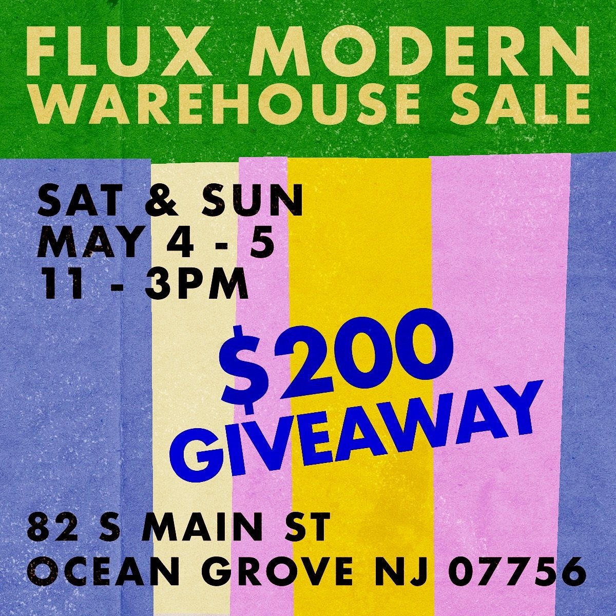 🗣️FLUX MODERN WAREHOUSE SALE THIS WEEKEND!🗣️

And to help spread the word, we&rsquo;re doing a $200 giveaway!

$200 GIVEAWAY:
-like this post
-Tag a friend in the comments for ONE ENTRY
-Enter as many times as you&rsquo;d like
-Share this post to y