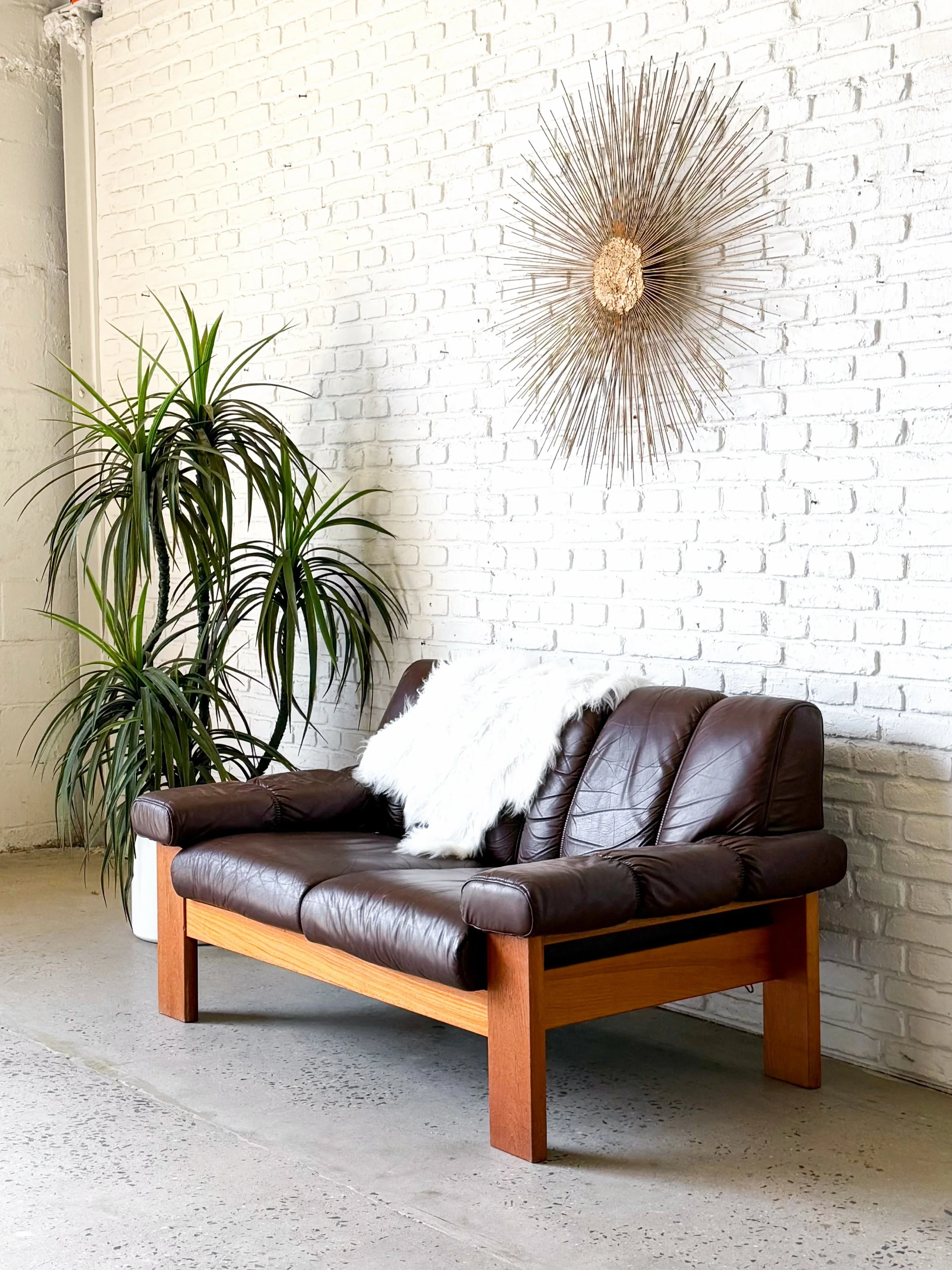 1970s Danish teak and soft leather loveseat. Super comfortable. In good original vintage condition. 

Was $1800, on sale for $1500

56&rdquo; x 31&rdquo; x 30.5&rdquo; tall
Seat height 17&rdquo;

#midcenturyloveseat #loveseat #danishmodern #leatherso