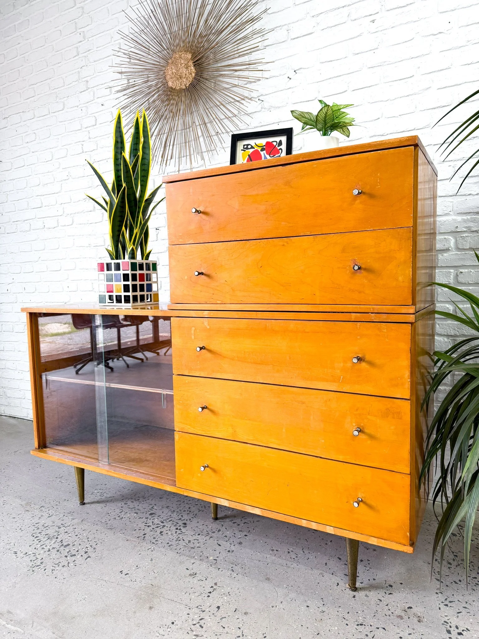 Solid Maple 1950's Modular Dresser Shelf Combo3.jpg