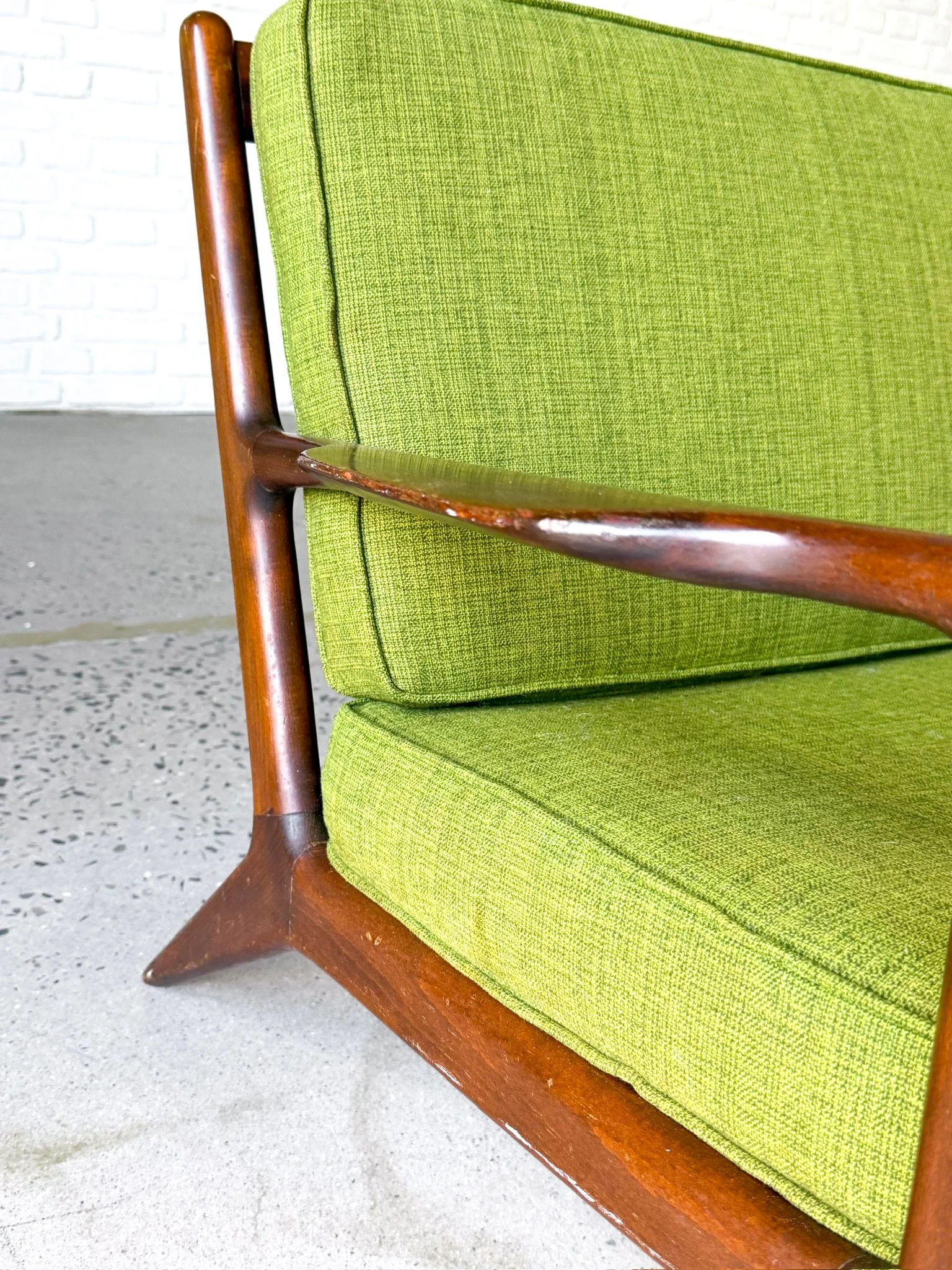 Danish Modern Lounge Chair with Original Green Upholstery17.jpg