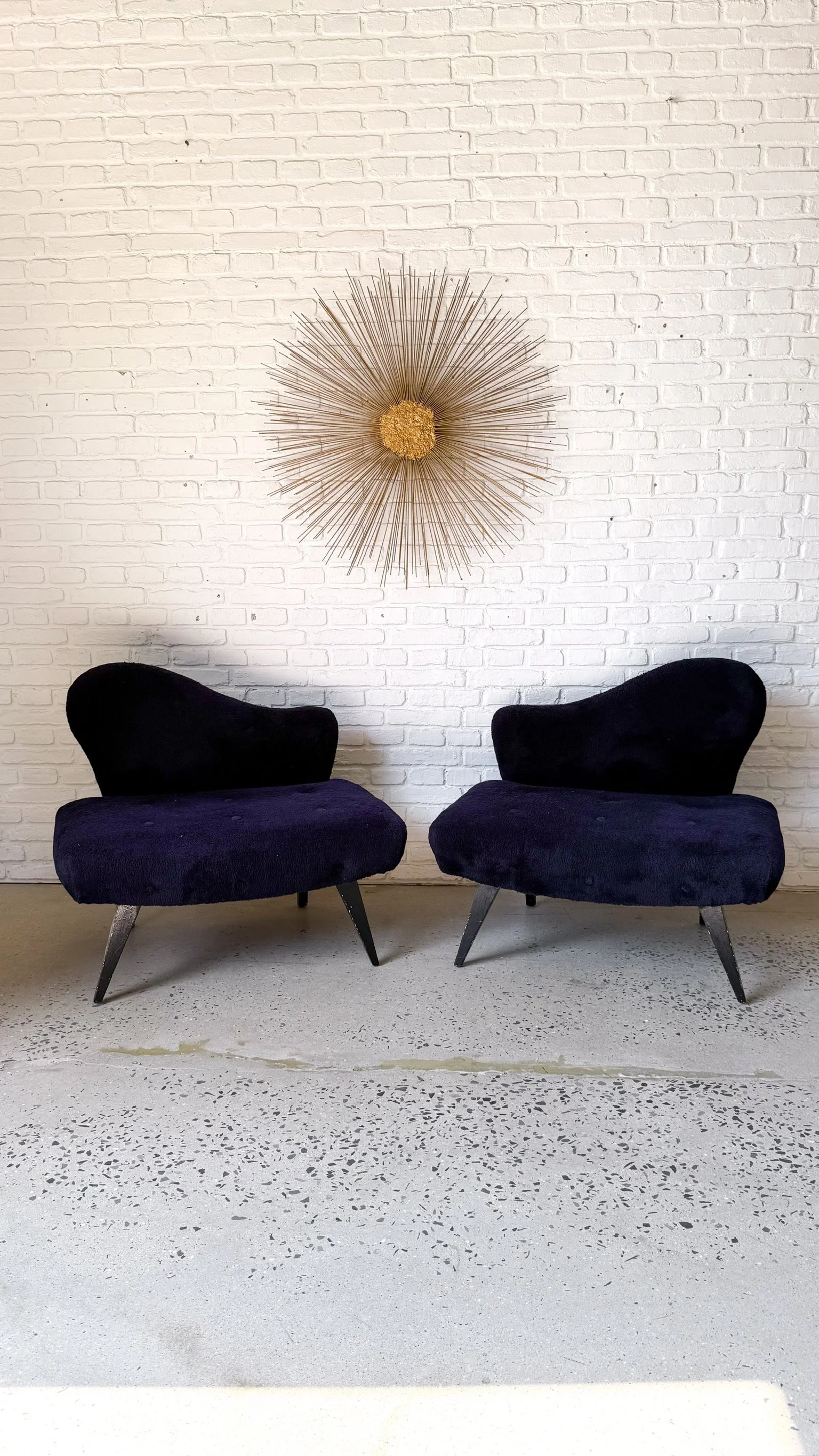 Asymmetrical Abstract Grosfeld House Lounge Chair Pair
