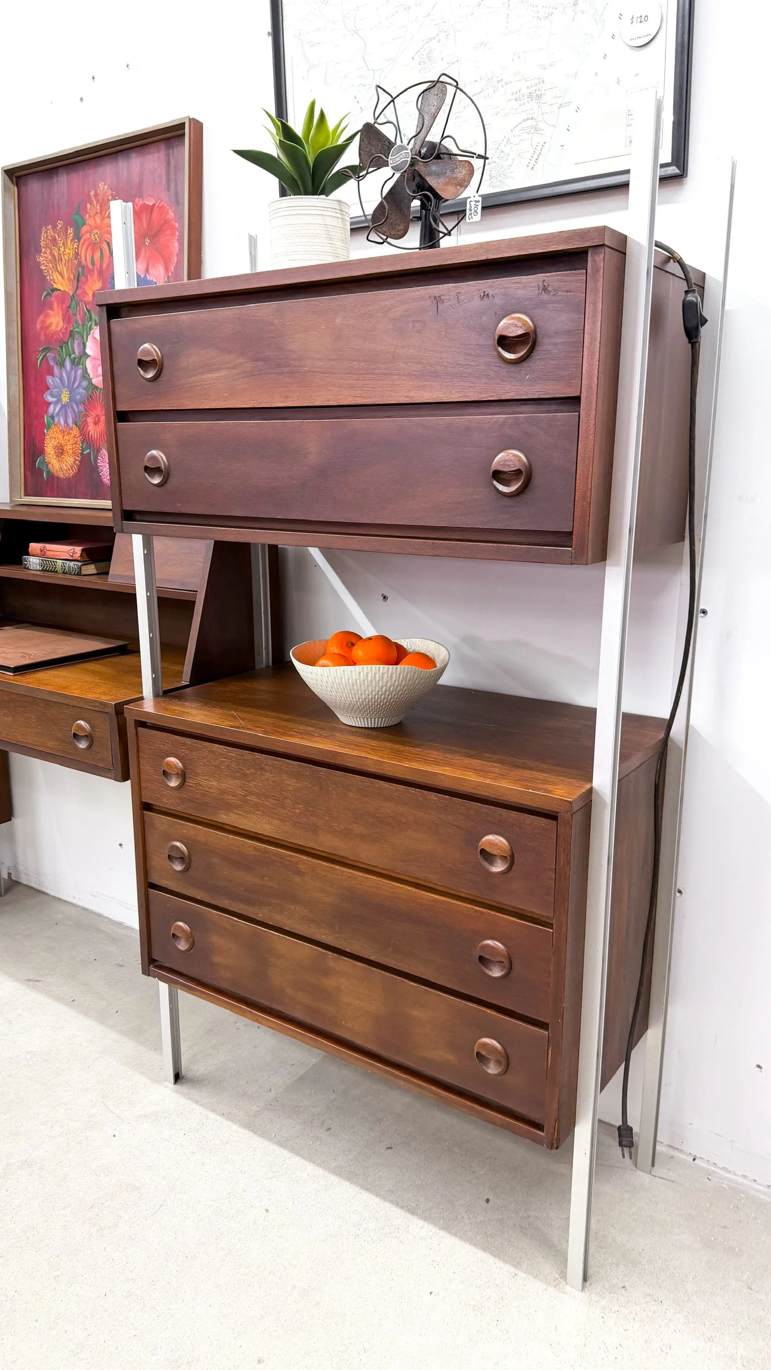 Stanley 3-bay Freestanding Wall Unit with Desk c. 1960s8.jpg