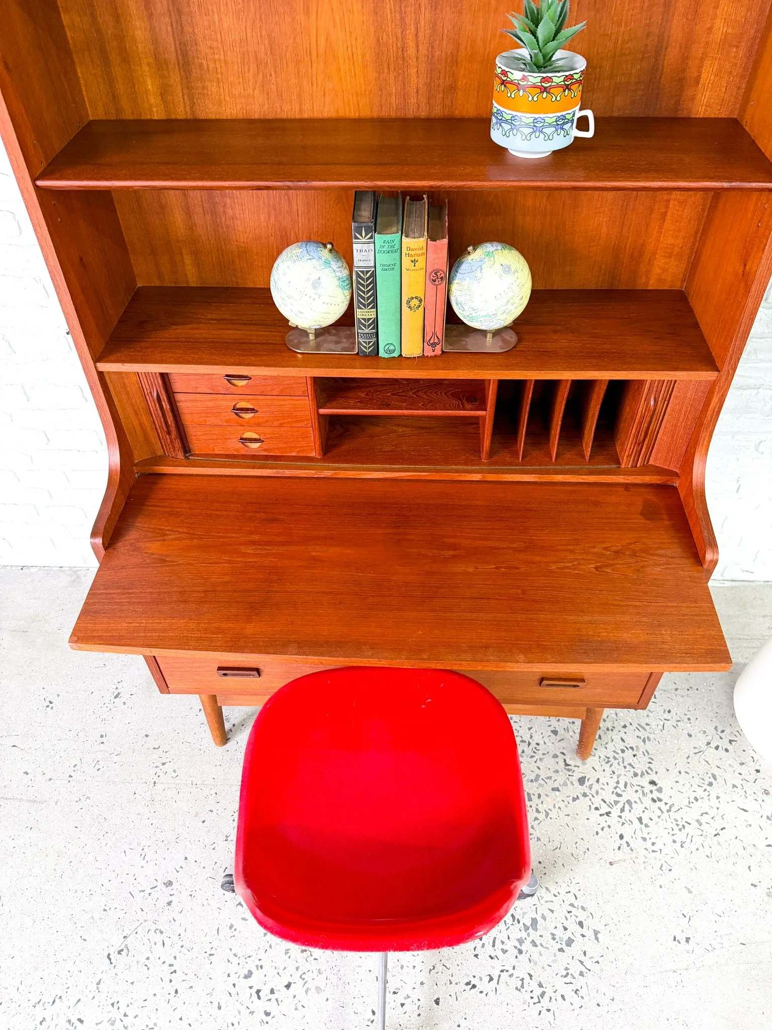 Johannes Sorth Teak Secretary Desk Bookcase10.jpg