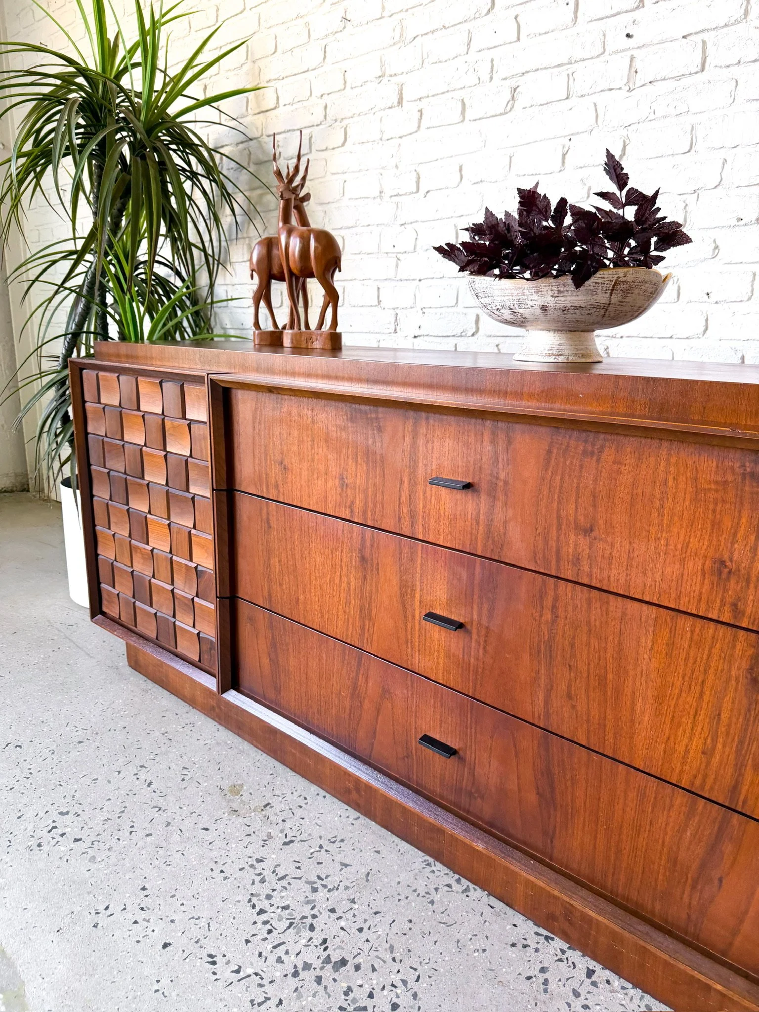 1960s Brutalist Walnut Lowboy Dresser by Tobago Canada9.jpg