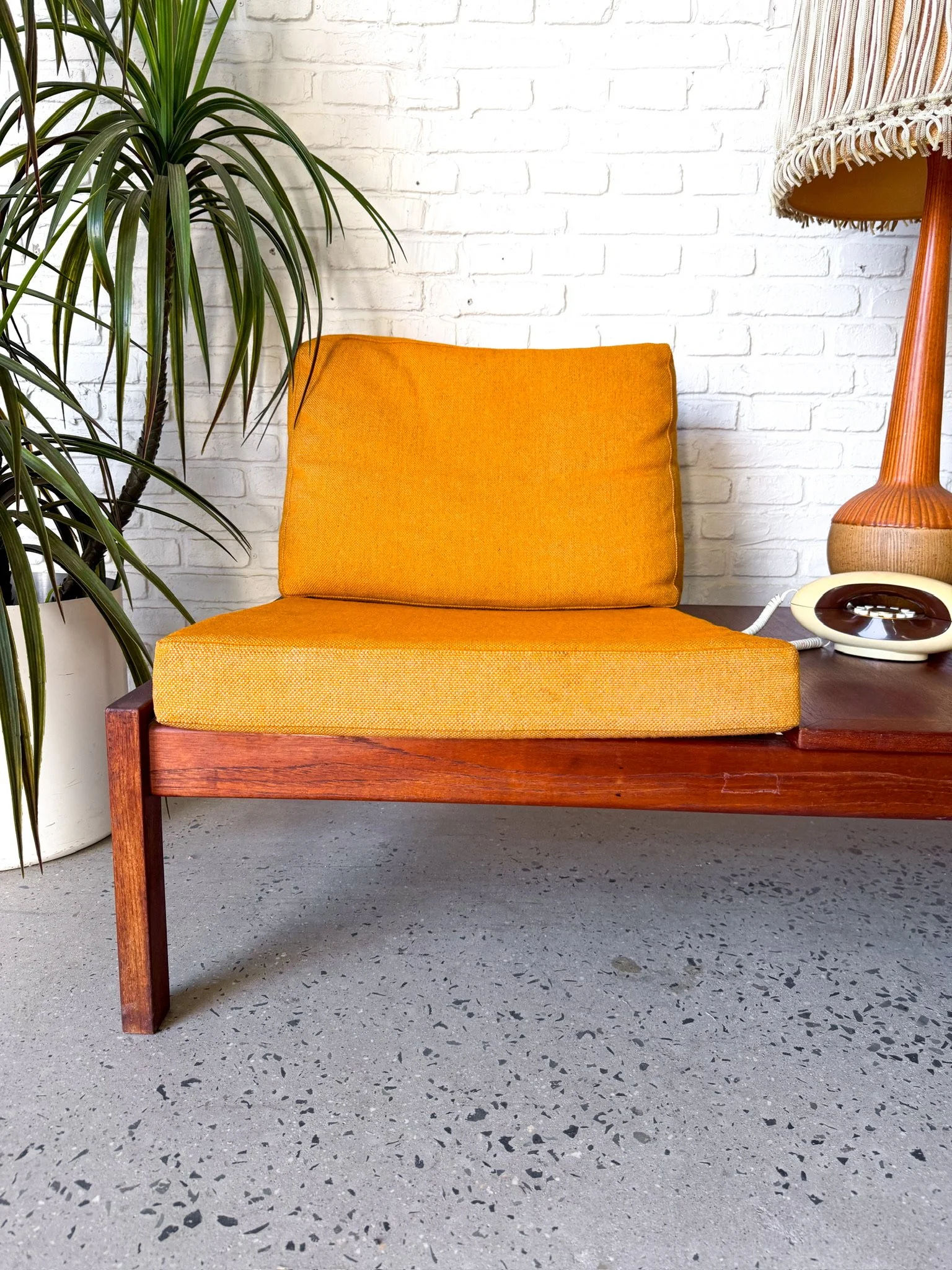 Danish Two Seater Sofa with Built In Side Table9.jpg