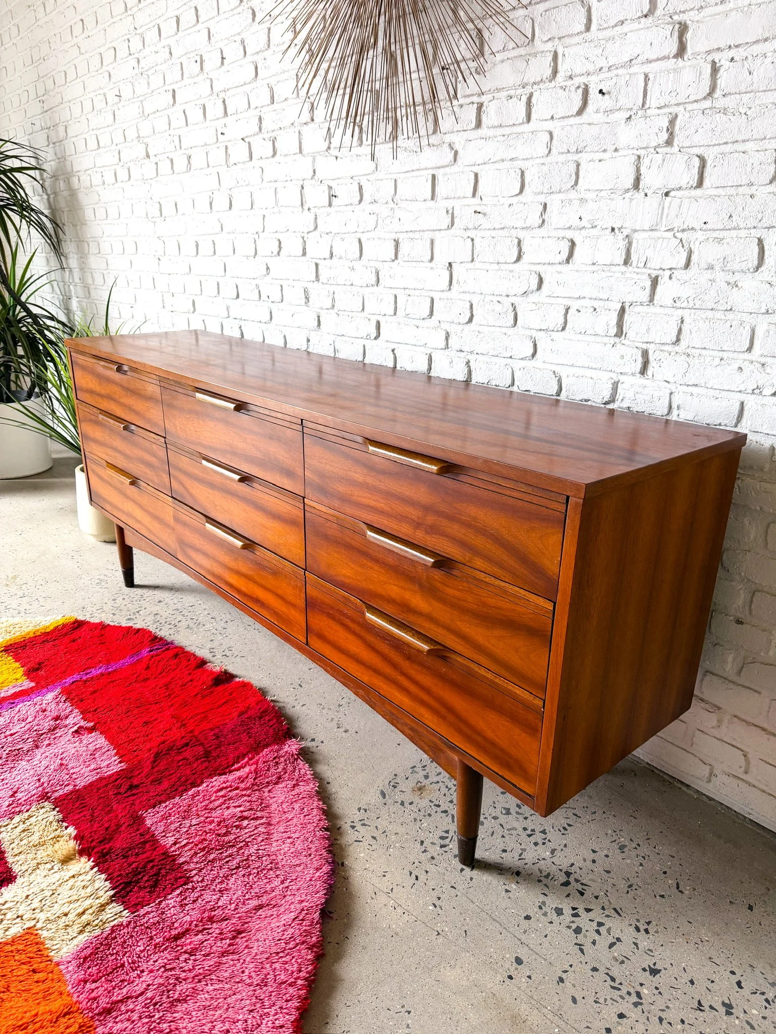 Mid Century Walnut 9 Drawer Lowboy Dresser7.jpg