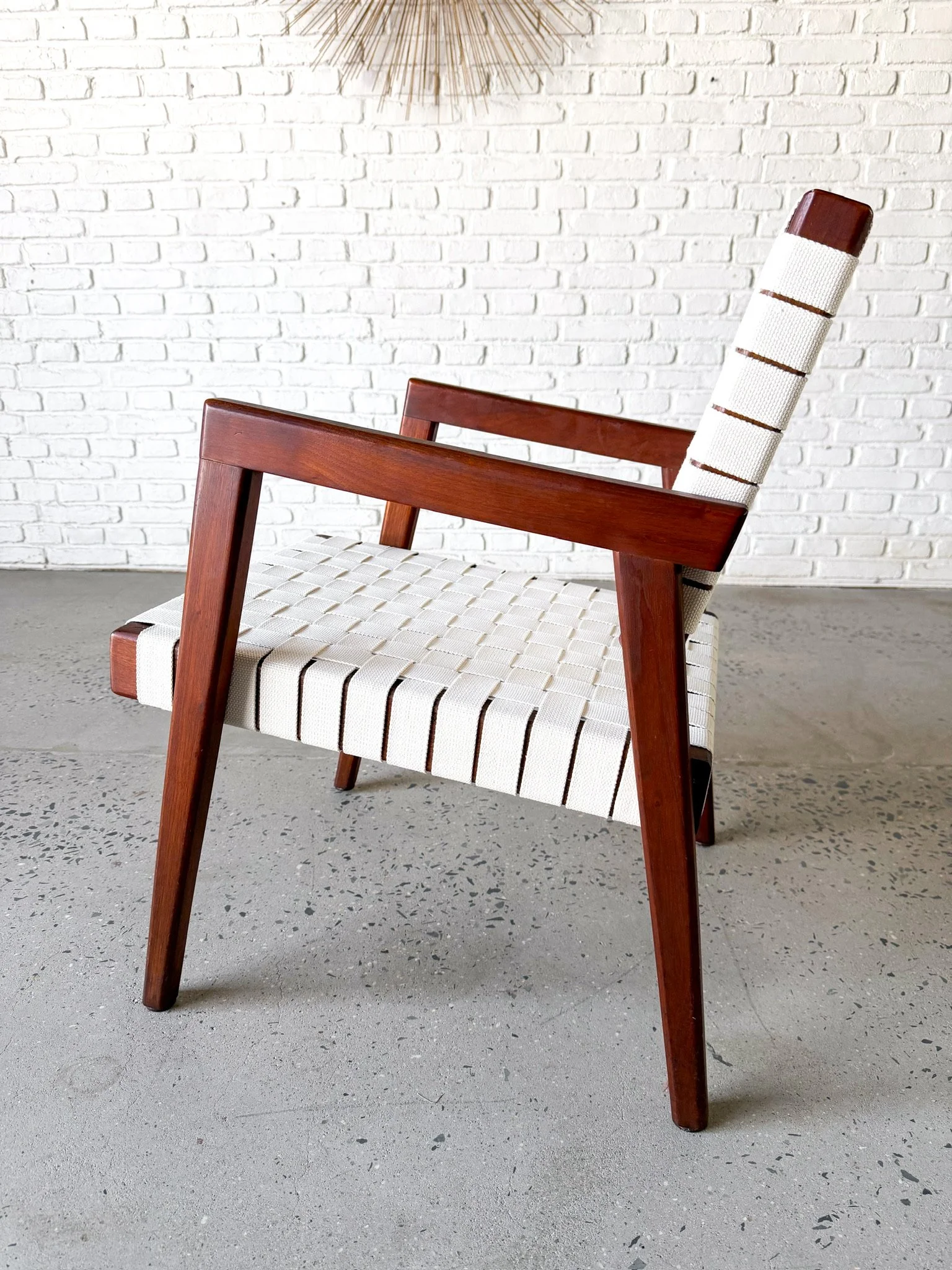1950s solid wood side chair with NEW woven strap seat3.jpg