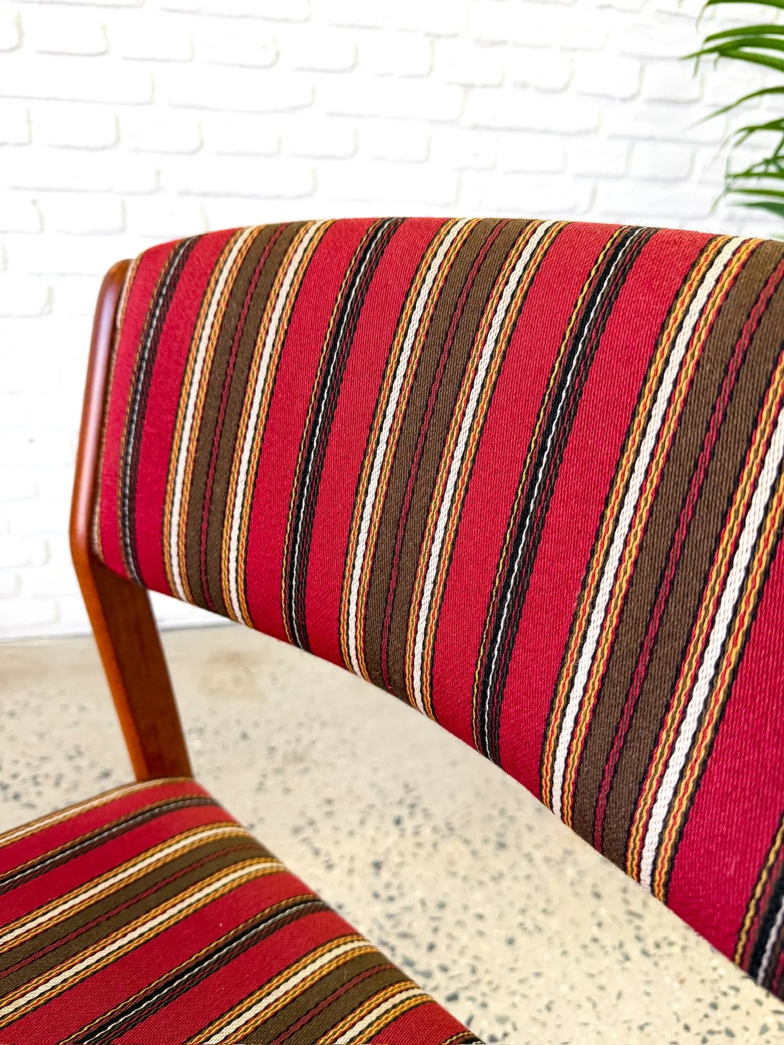 Danish Teak Dining Chairs Set of 6 red stripe8.jpg