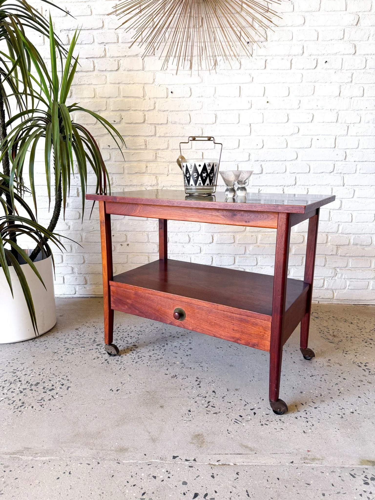 Founders Walnut Rolling Cart c. 1960s3.jpg