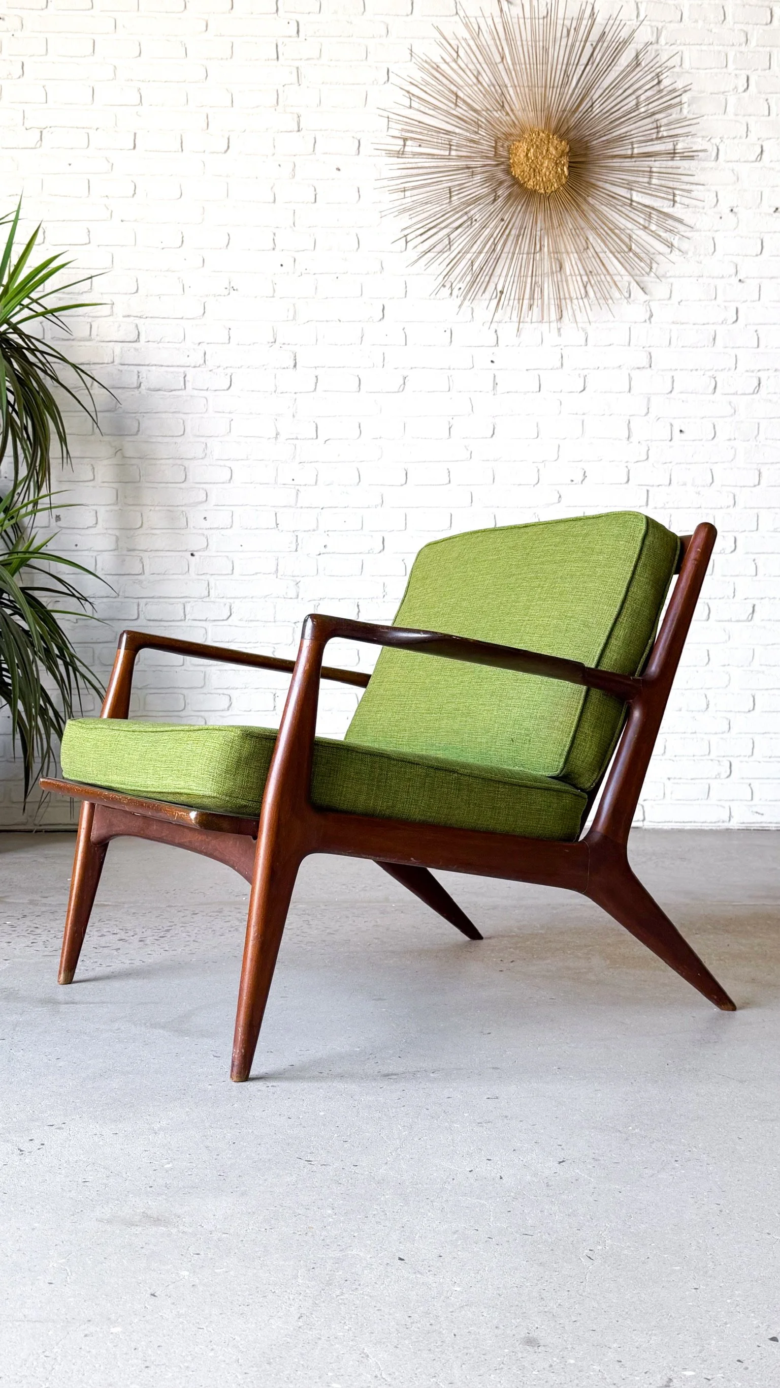 Danish Modern Lounge Chair with Original Green Upholstery2.jpg