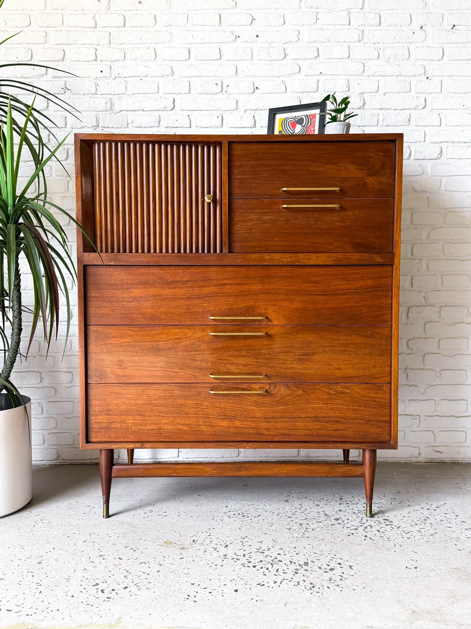 Walnut Highboy Dresser Mid Century Modern2.jpg