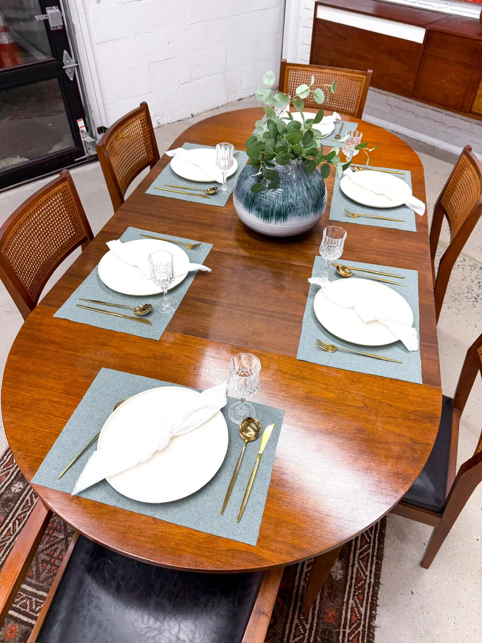 Round Walnut Mid Century Dining Table3.jpg