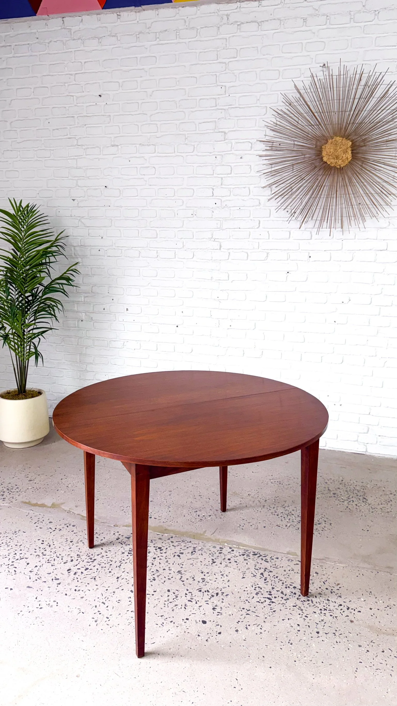 Round Walnut Mid Century Dining Table14.jpg