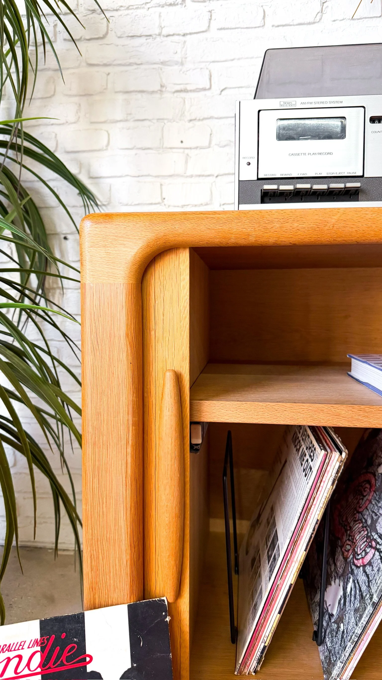 Dyrlund Danish Oak Tambour Door Media Cabinet18.jpg