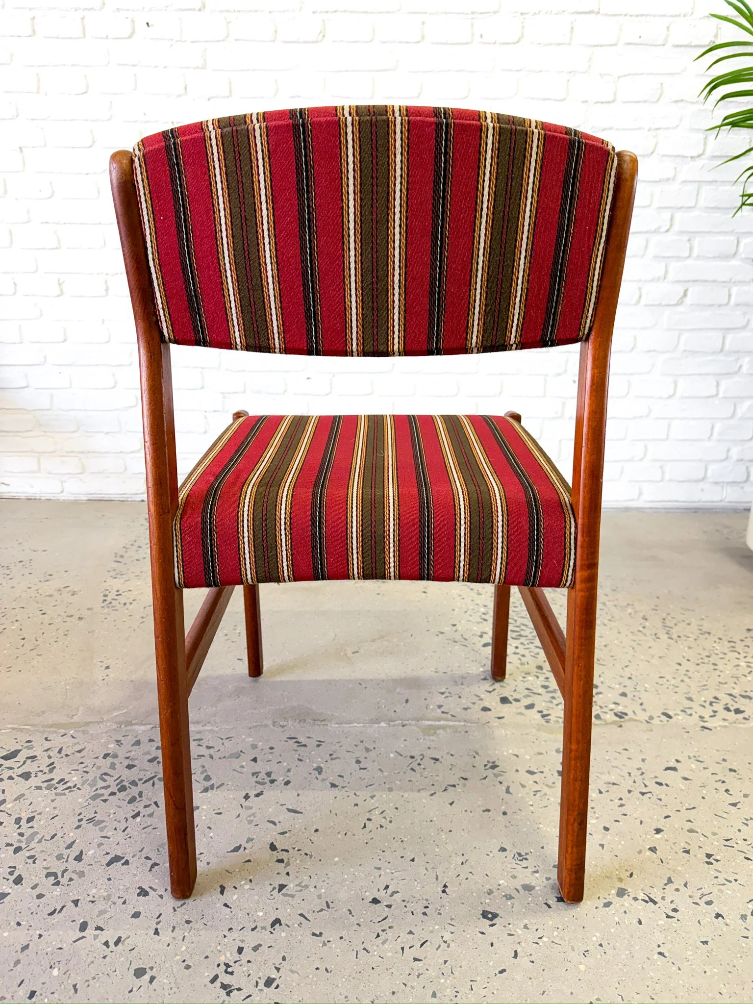 Danish Teak Dining Chairs Set of 6 red stripe11.jpg