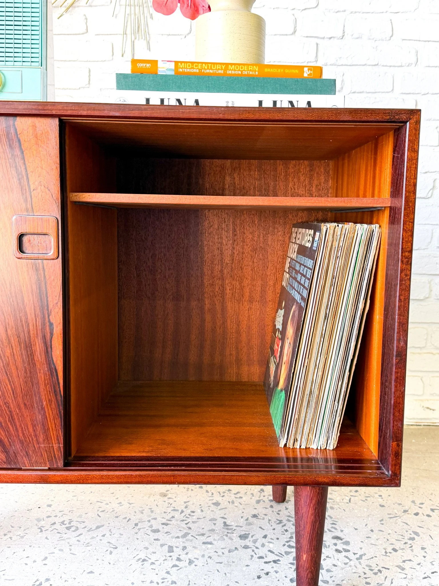 Small Danish Rosewood Record Cabinet3.jpg