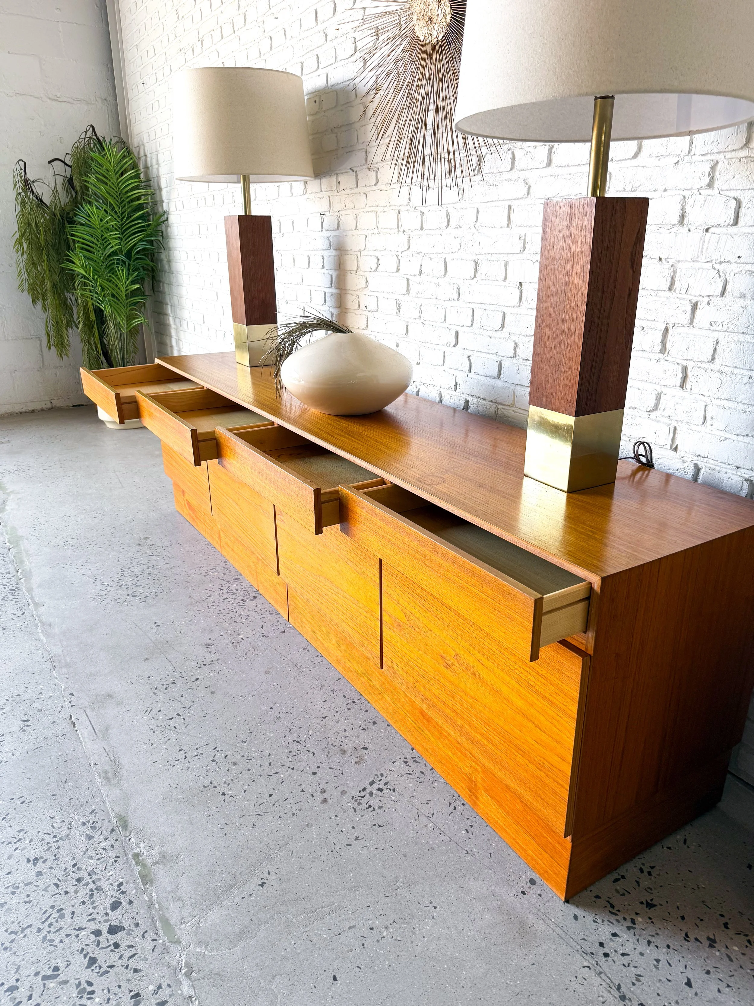 1970s XL Danish Teak Credenza Media Cabinet14.JPG