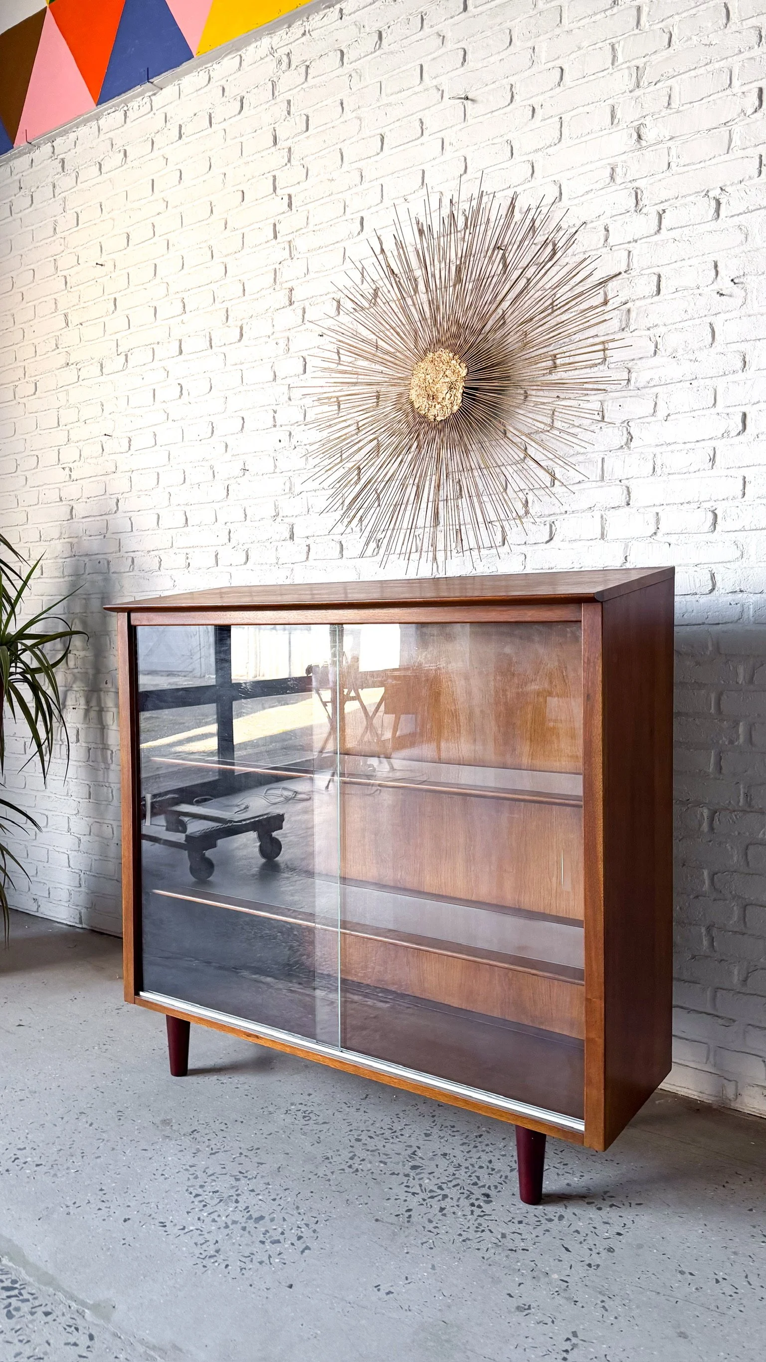 drexel walnut curio cabinet bookcase2.jpg