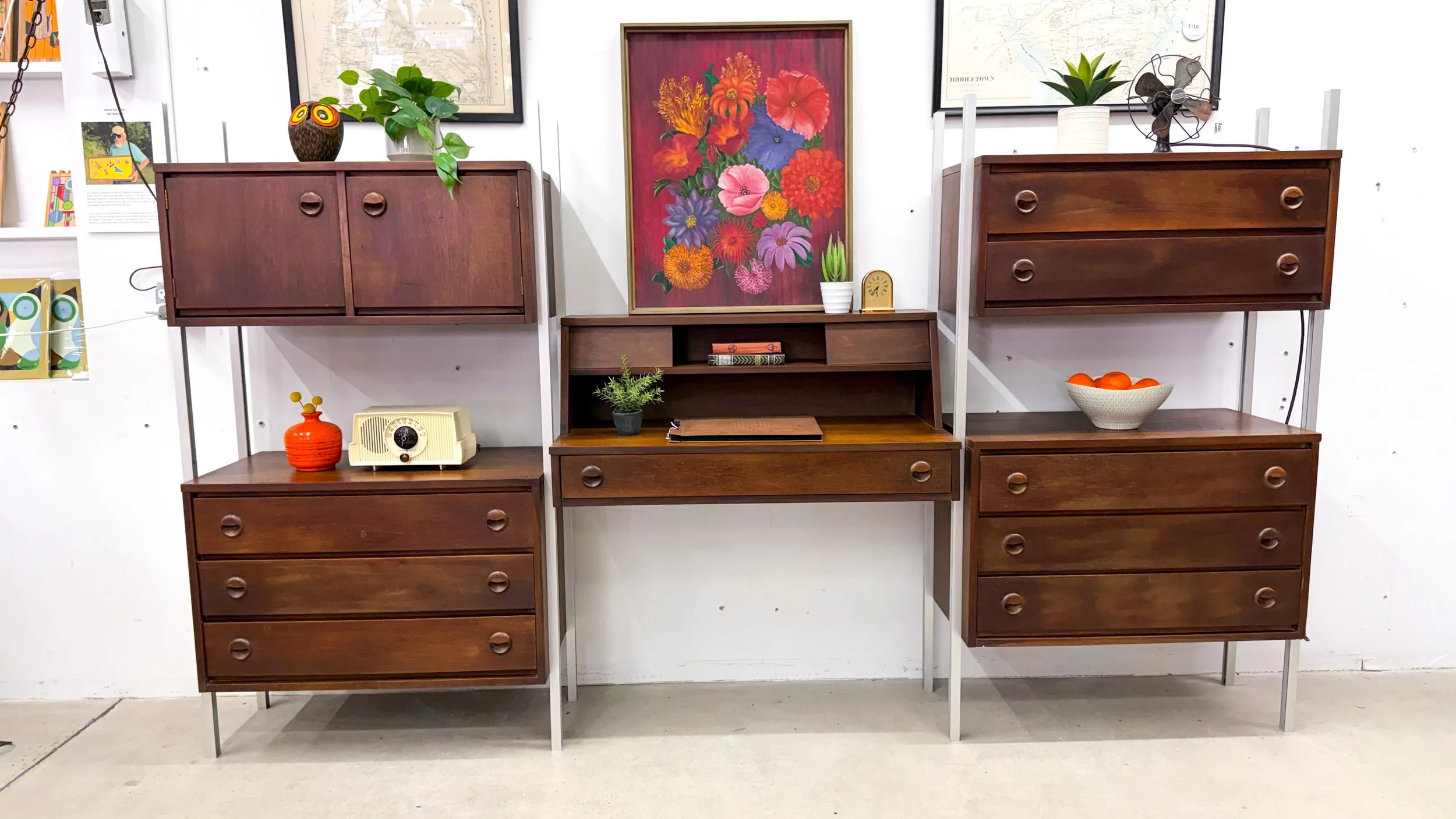 Stanley 3-bay Freestanding Wall Unit with Desk c. 1960s2.jpg