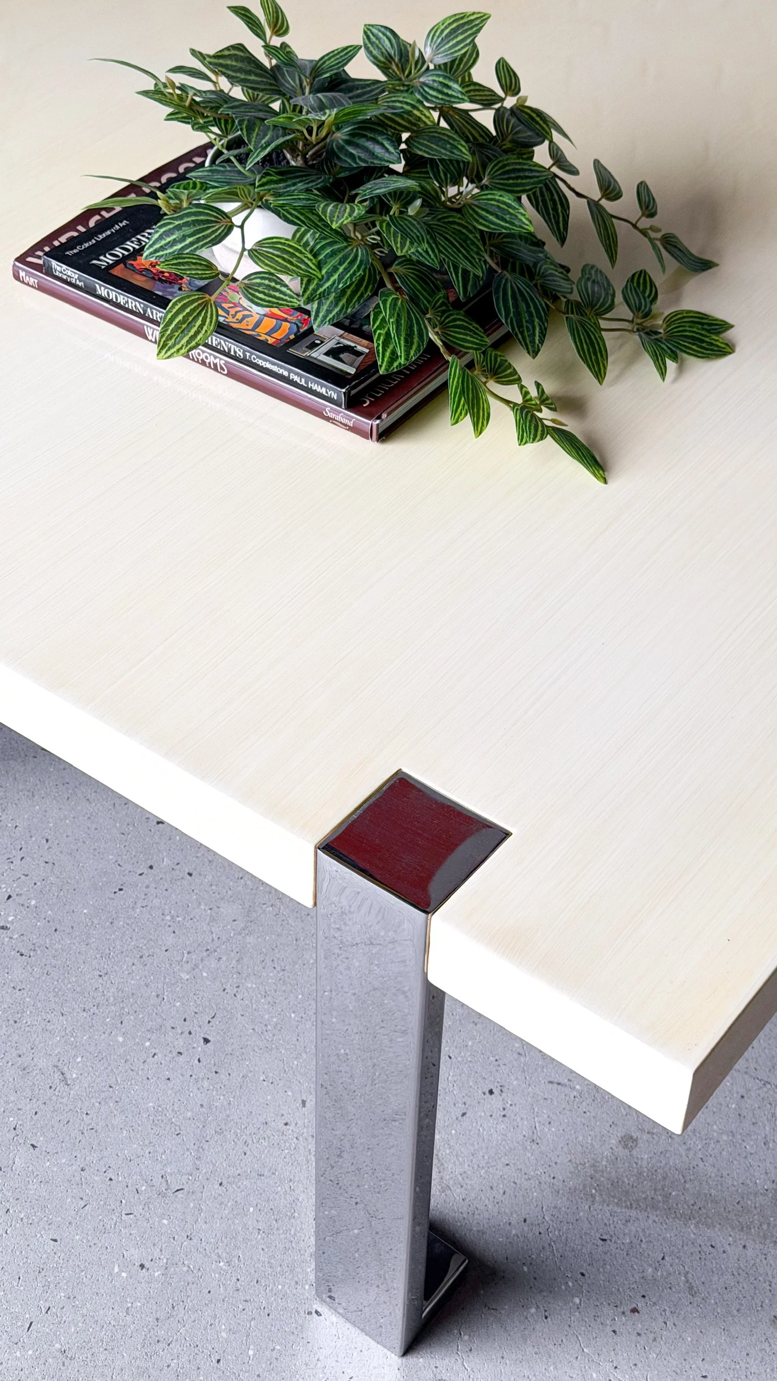 Rare Chrome and Laquer Post Modern Coffee Table5.jpg