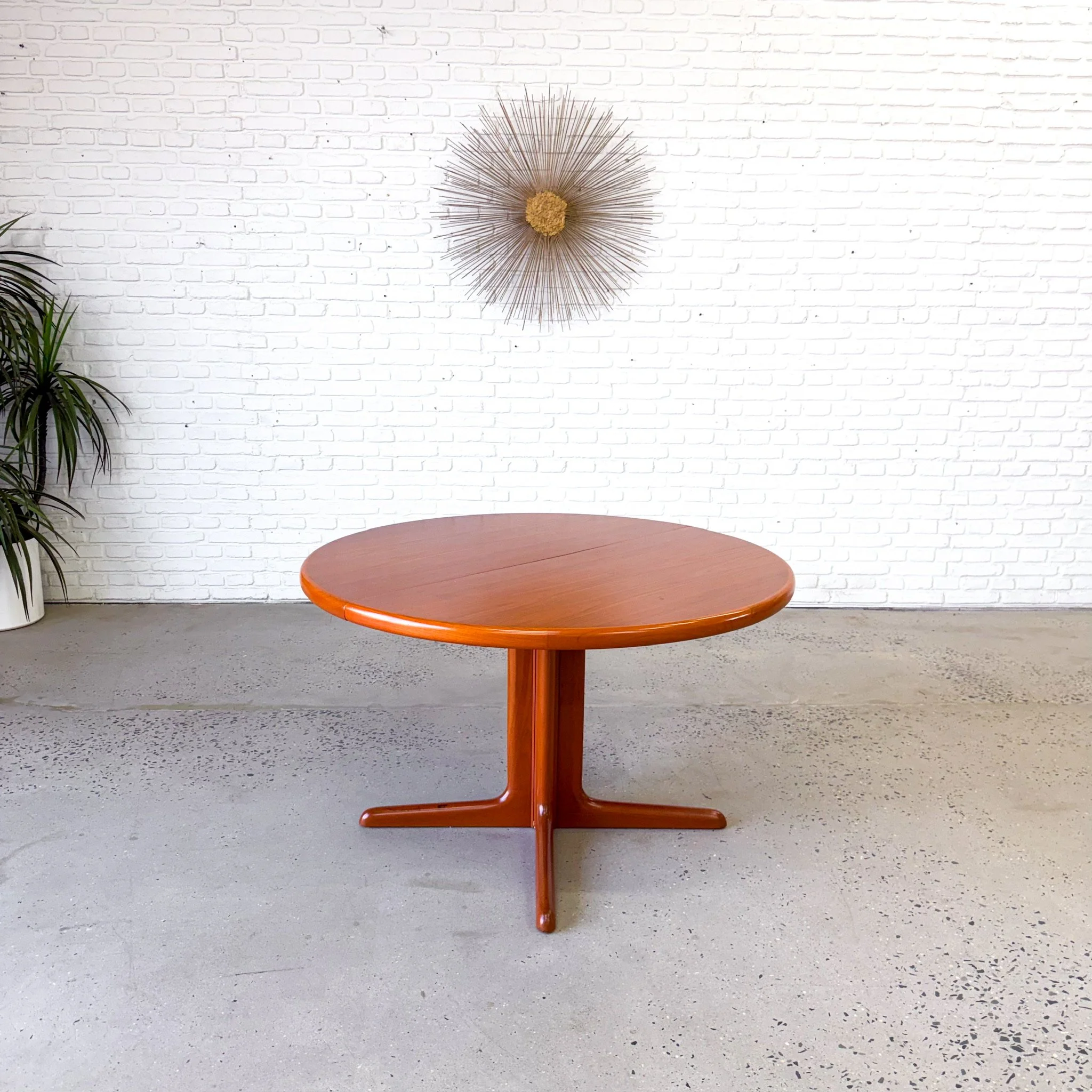 Danish Modern Circular Dining Table with Two Leaves5.jpg