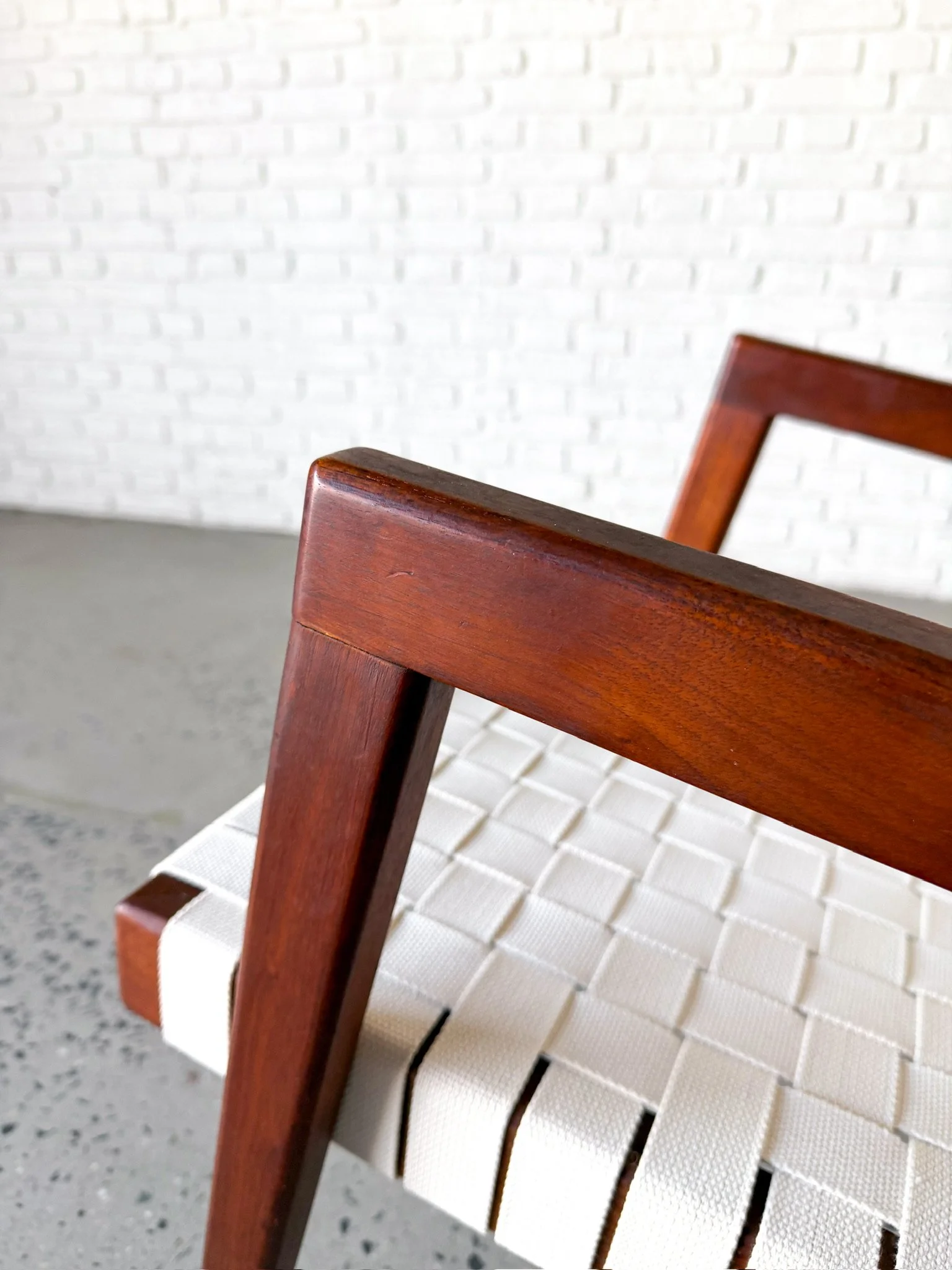 1950s solid wood side chair with NEW woven strap seat4.jpg