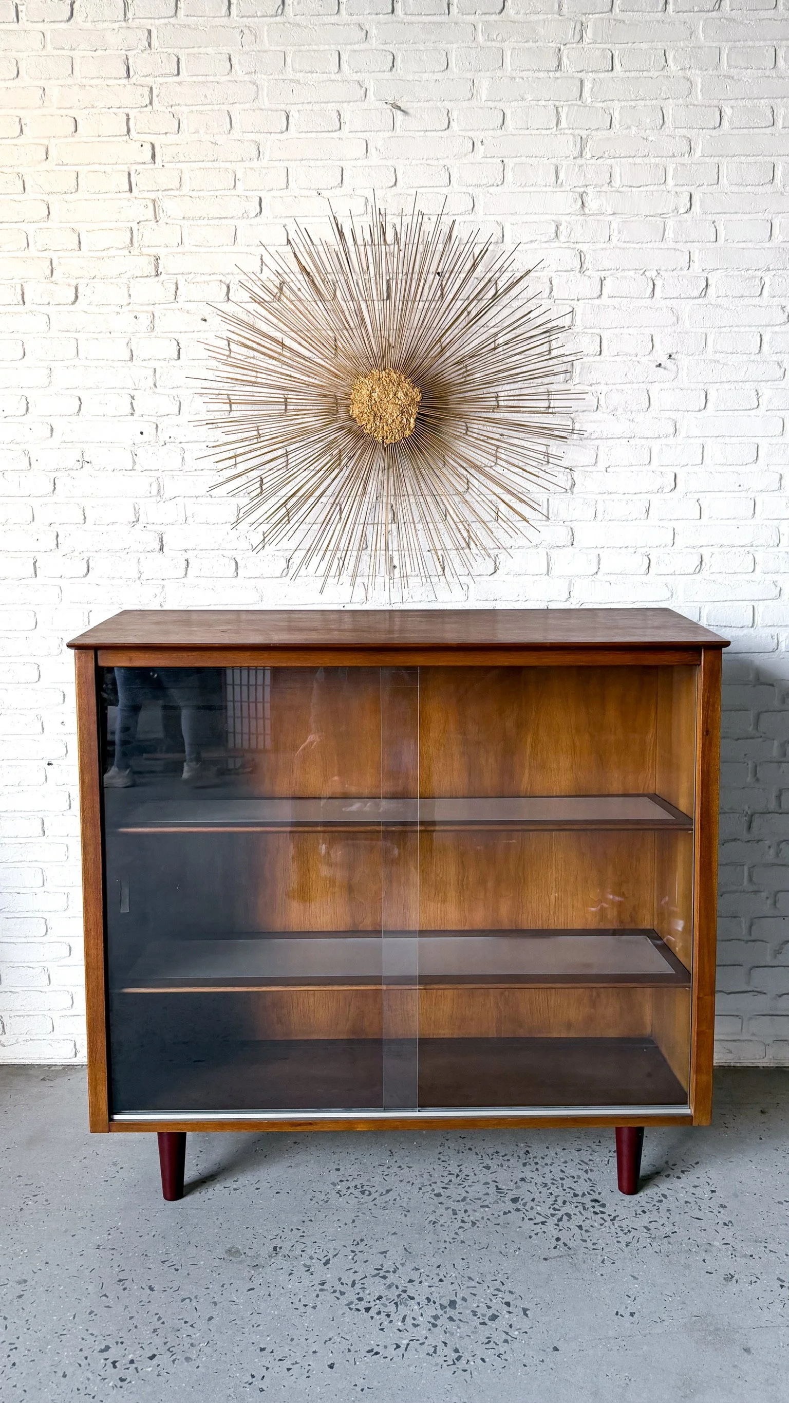 drexel walnut curio cabinet bookcase1.jpg