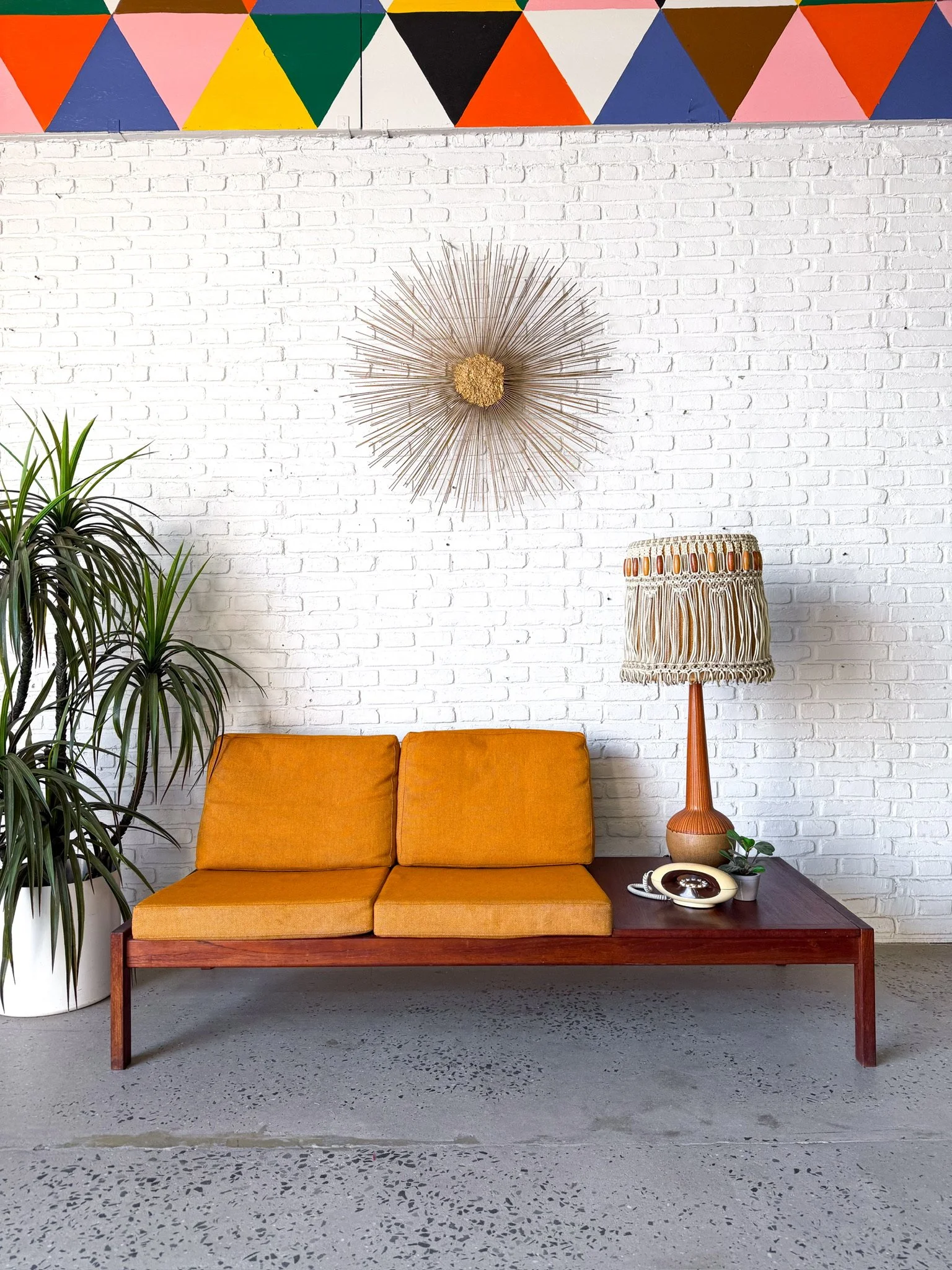 Danish Two Seater Sofa with Built In Side Table10.jpg
