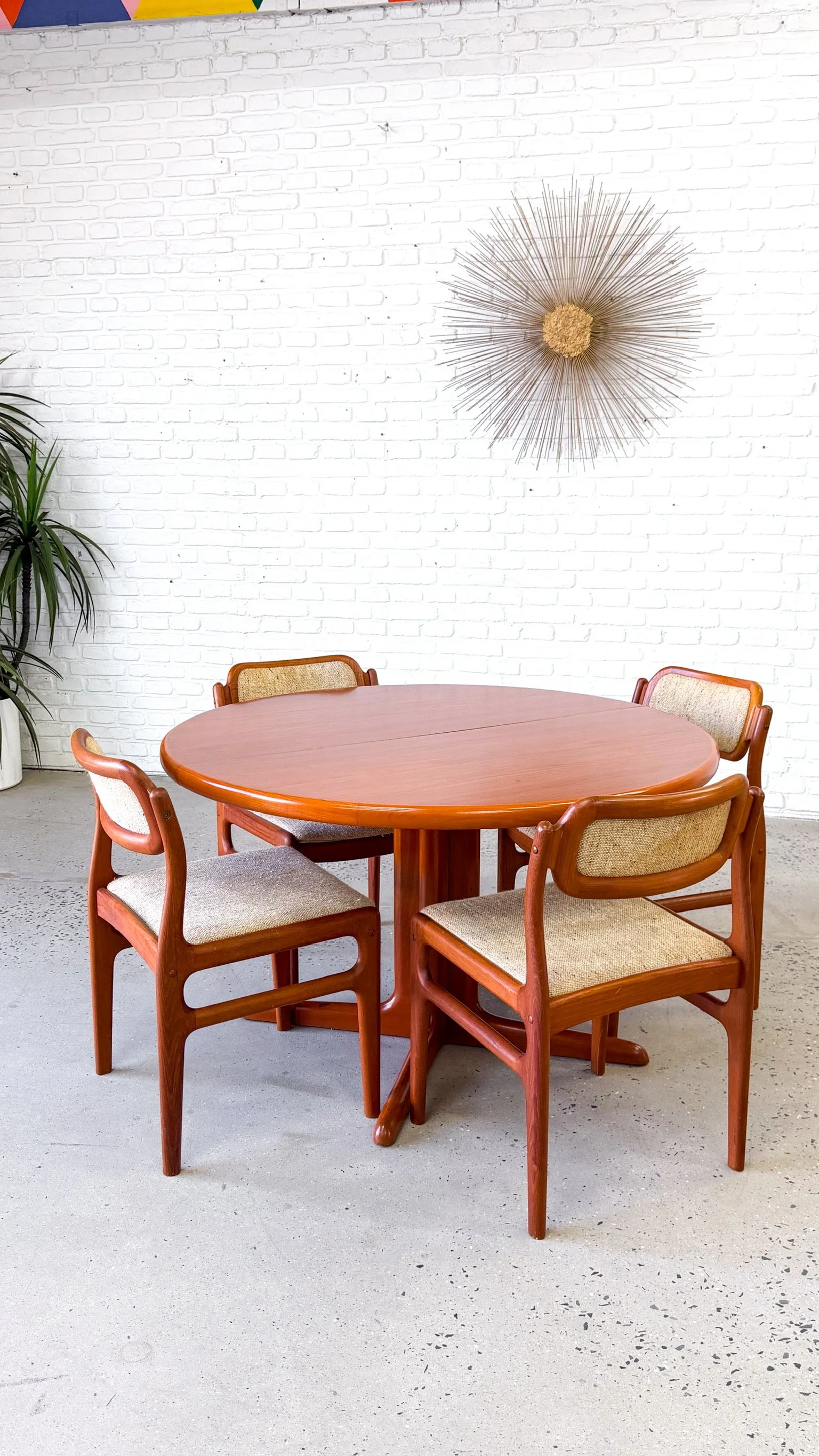 Danish Modern Circular Dining Table with Two Leaves2.jpg