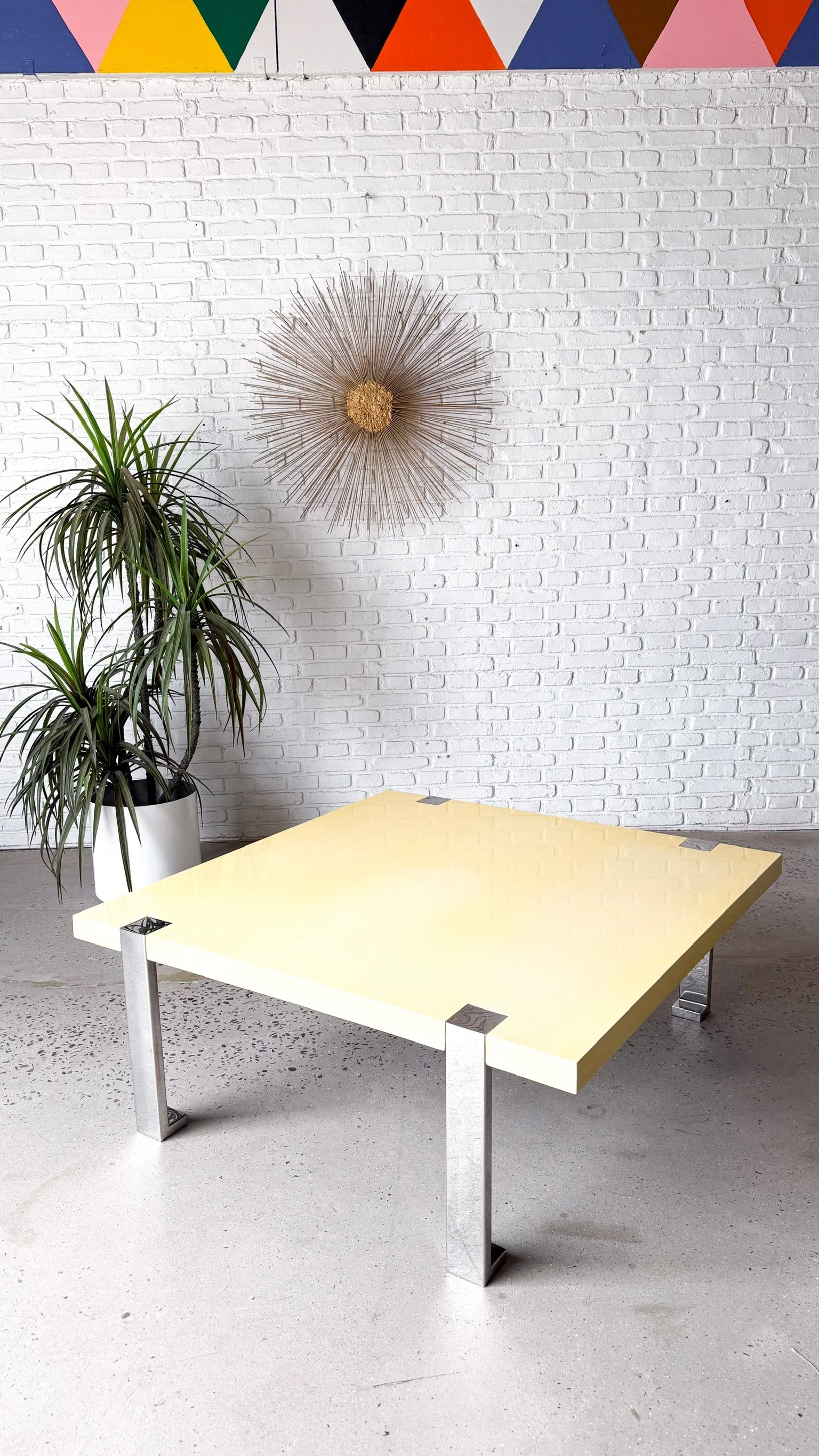 Rare Chrome and Laquer Post Modern Coffee Table2.jpg