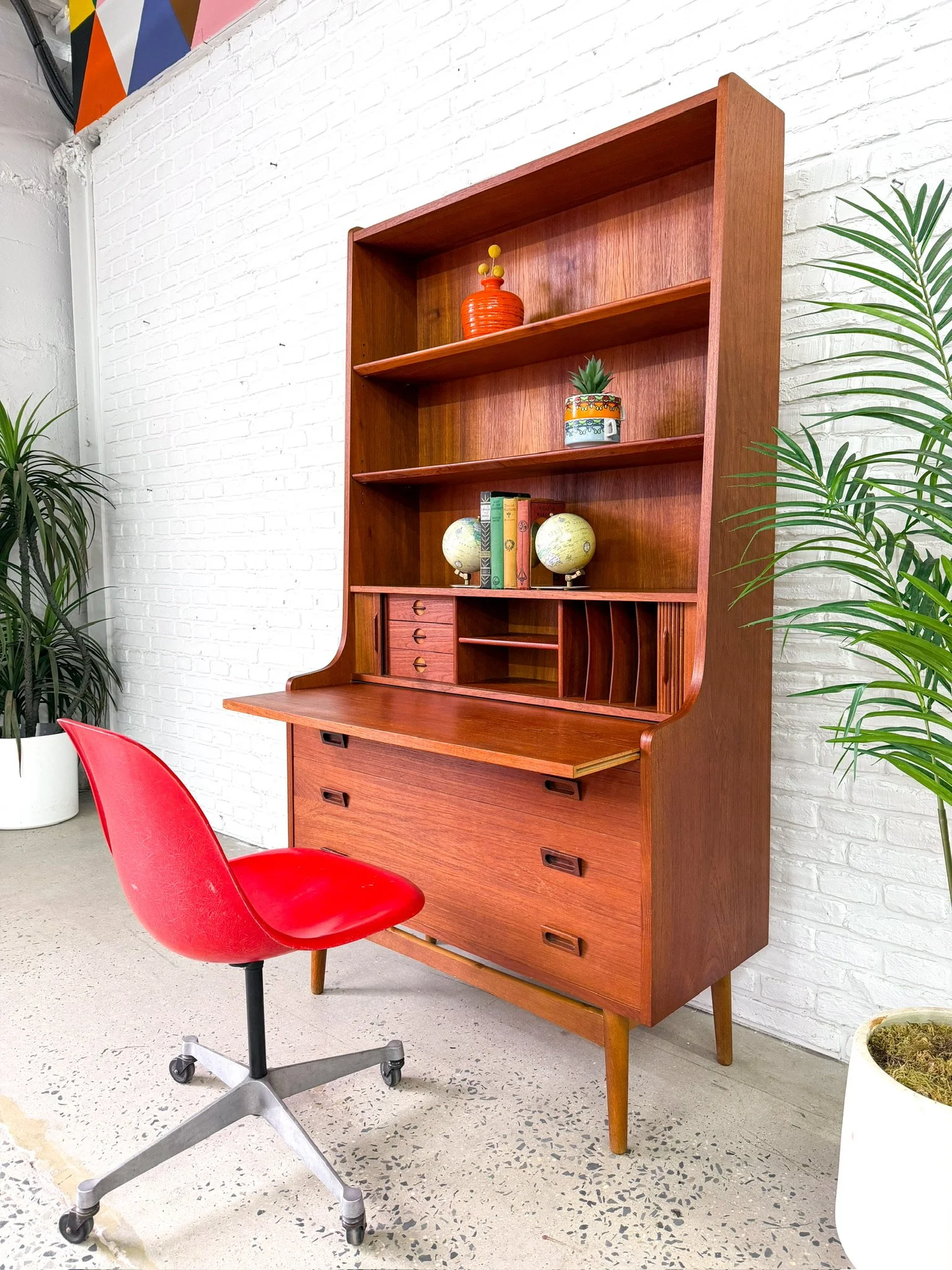 Johannes Sorth Teak Secretary Desk Bookcase8.jpg