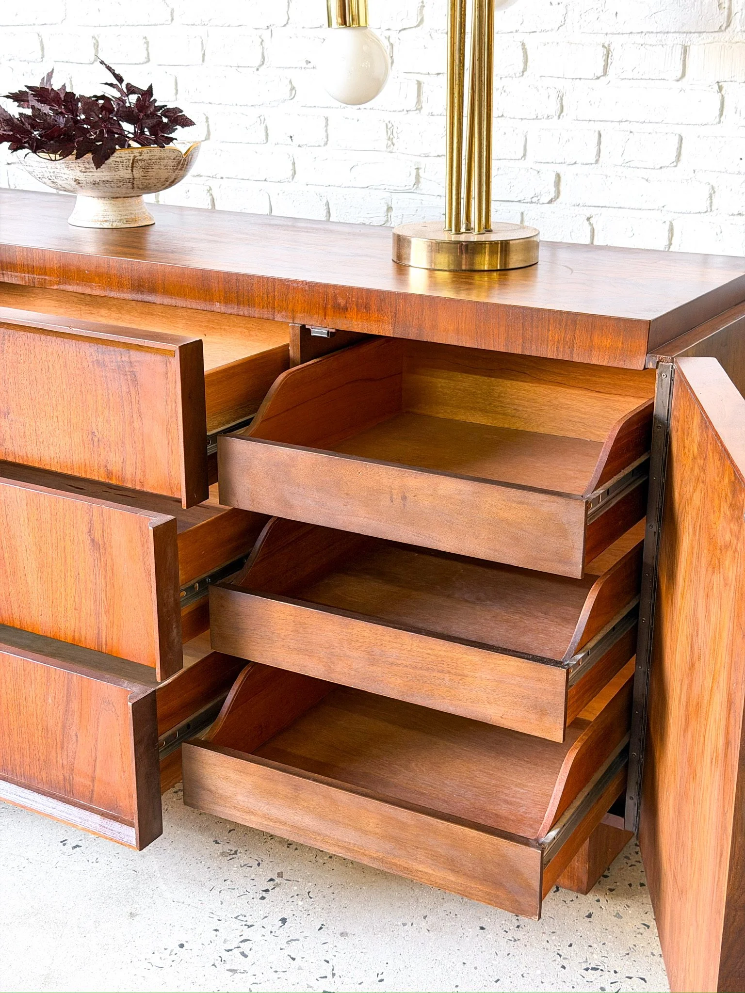 1960s Brutalist Walnut Lowboy Dresser by Tobago Canada12.jpg