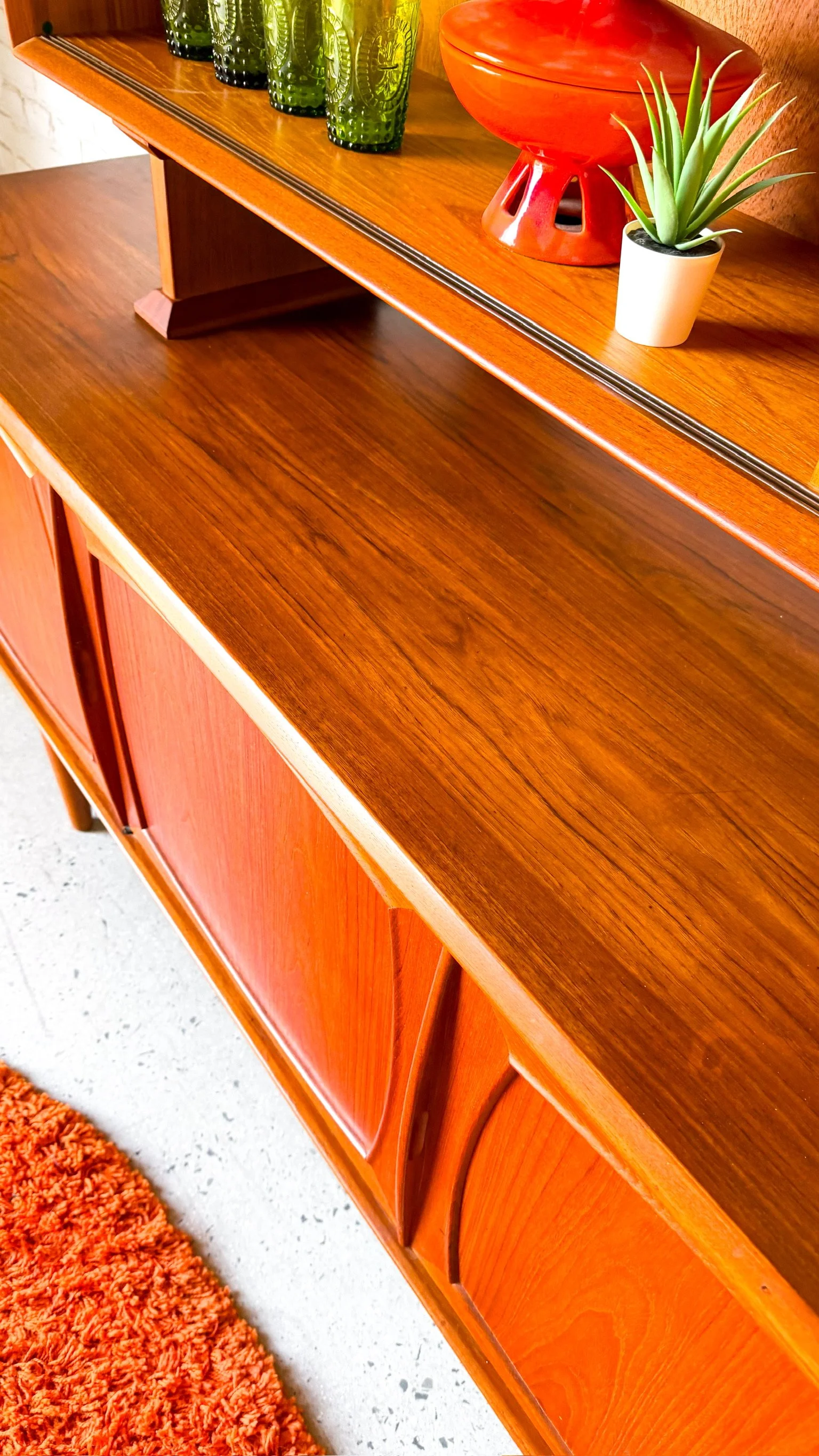 Scandinavian Teak Credenza by Gustav Bahus with Hutch top by Dyrlund15.jpg