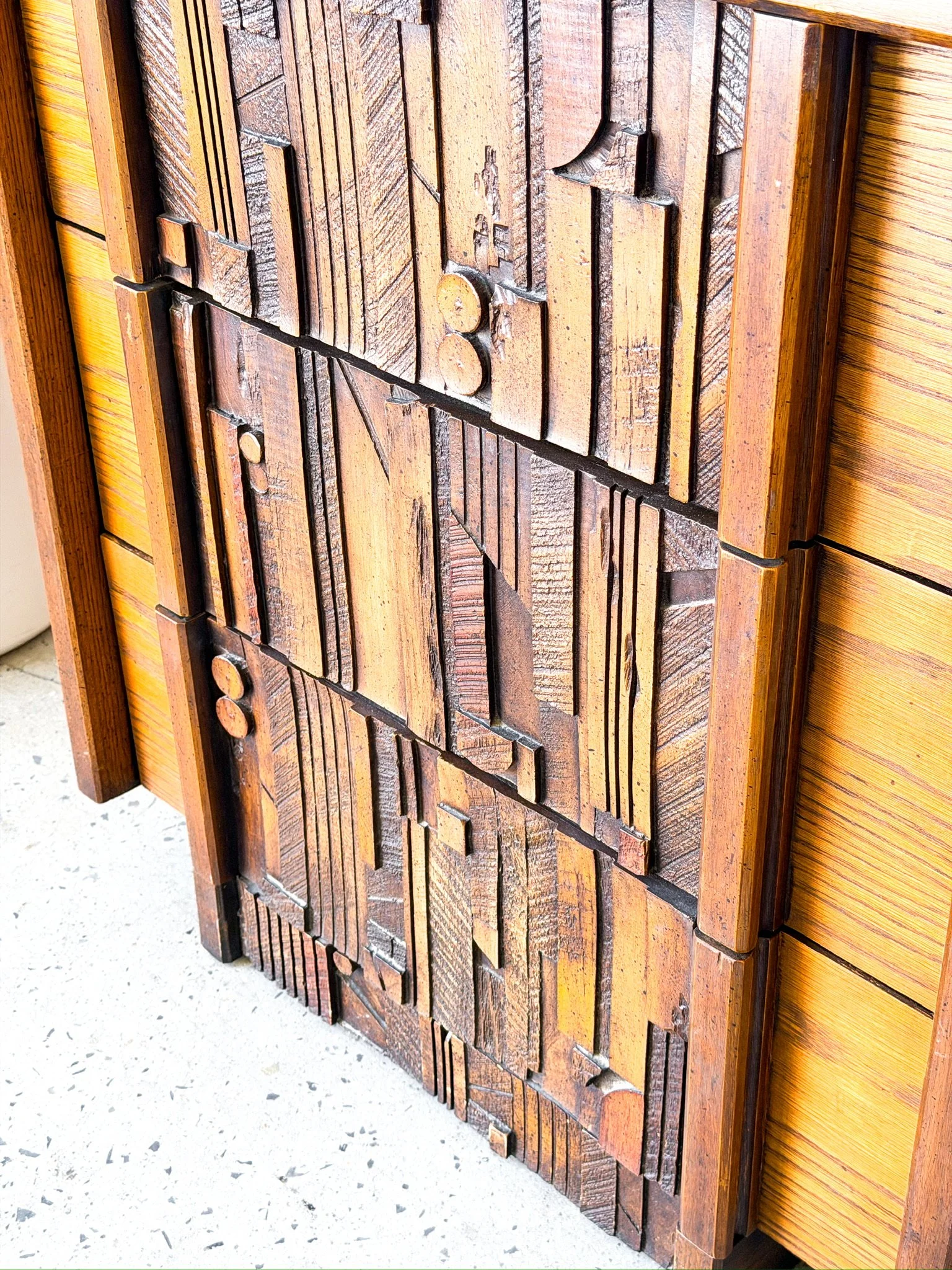Lane Pueblo Brutalist 1970s Lowboy Dresser 15.jpg