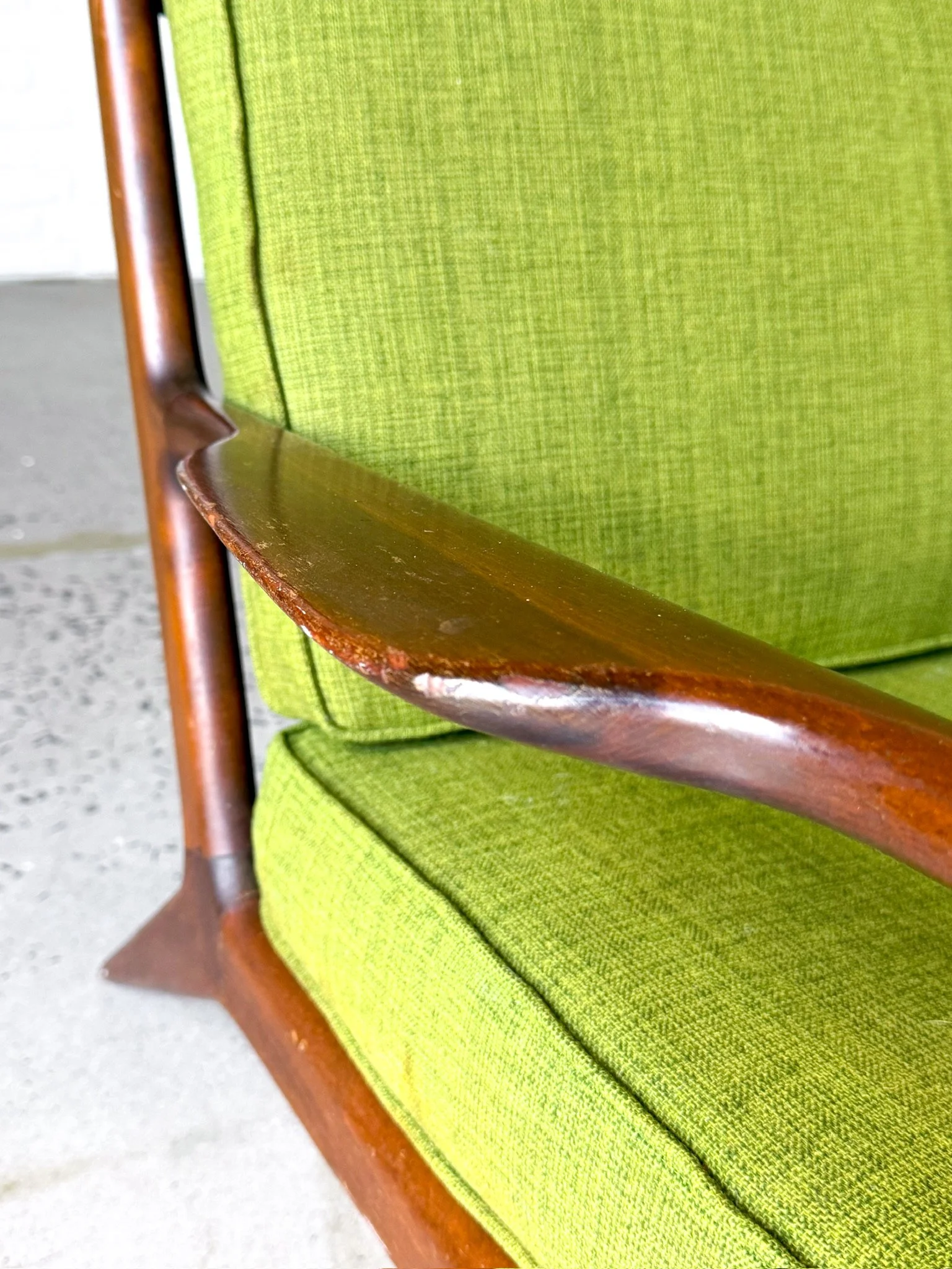Danish Modern Lounge Chair with Original Green Upholstery16.jpg