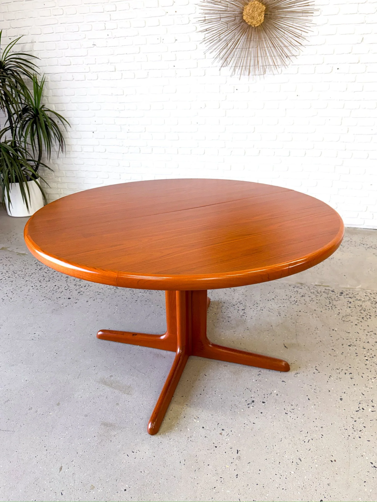 Danish Modern Circular Dining Table with Two Leaves9.jpg