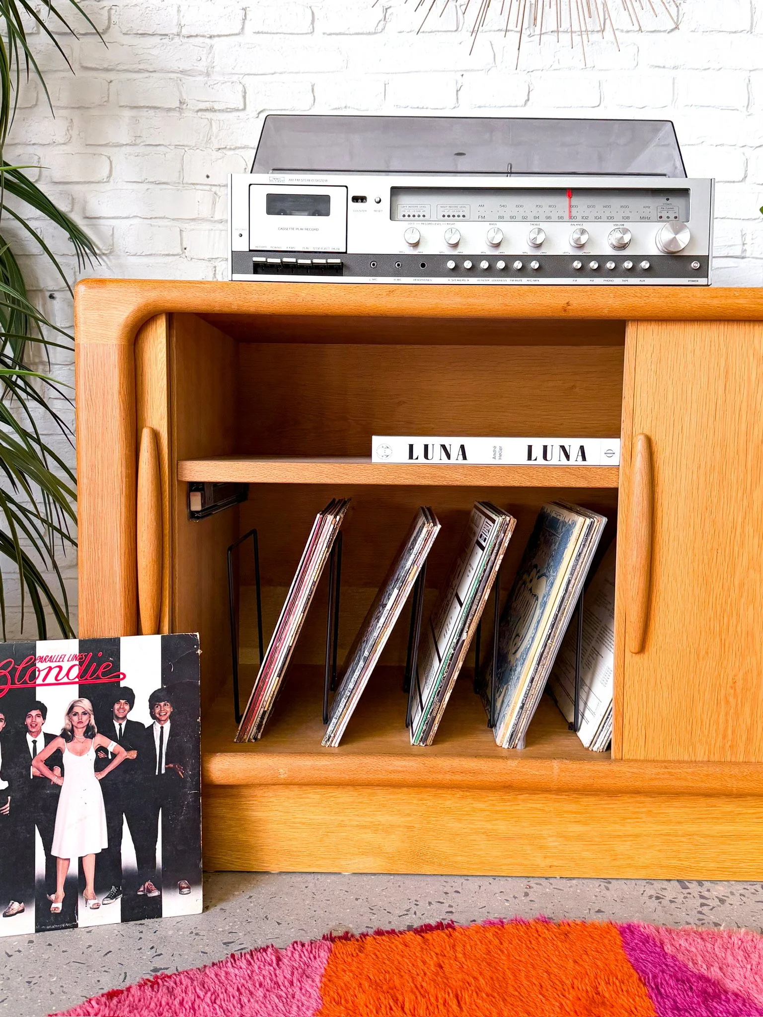 Dyrlund Danish Oak Tambour Door Media Cabinet6.jpg