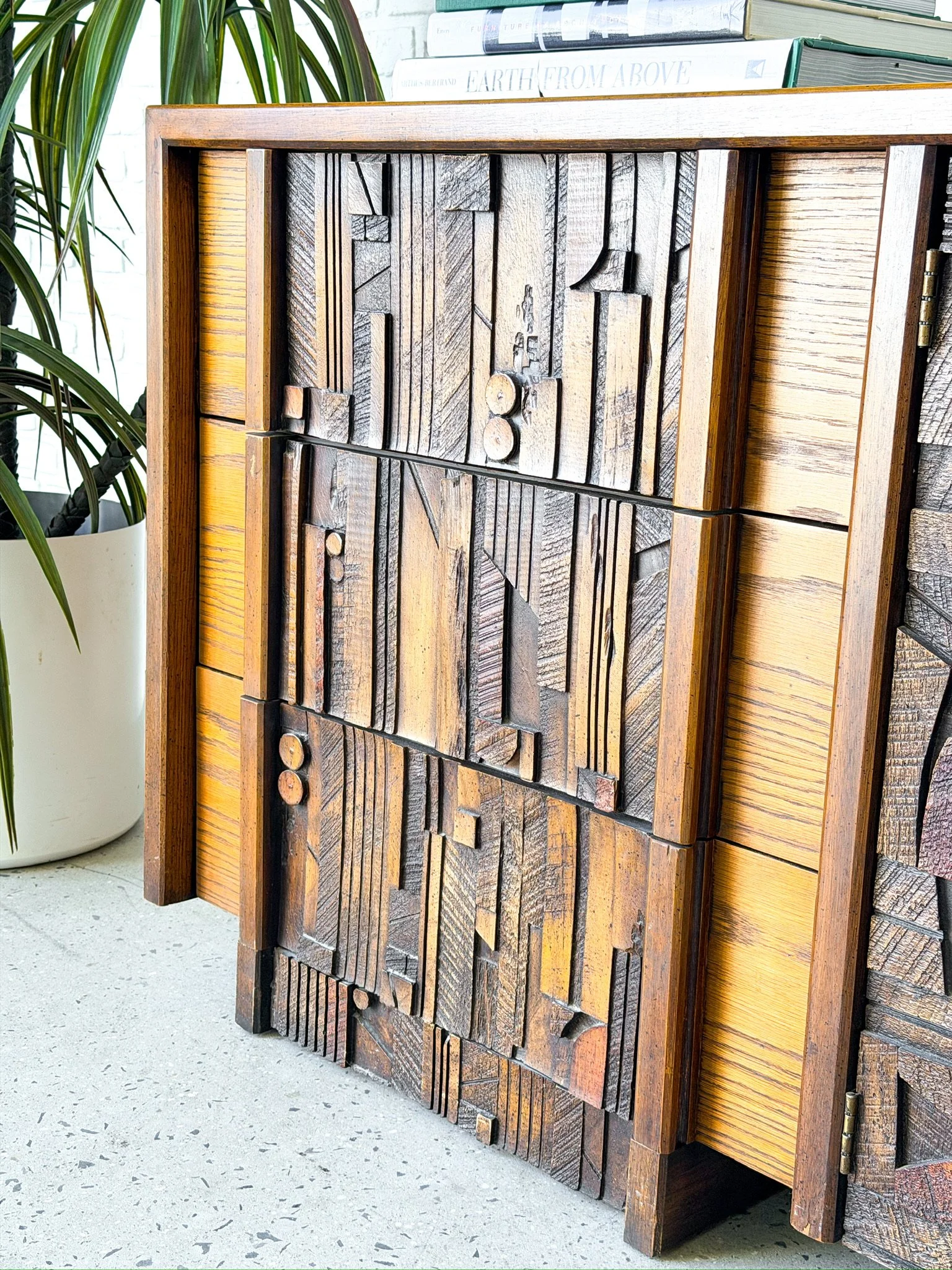 Lane Pueblo Brutalist 1970s Lowboy Dresser 9.jpg