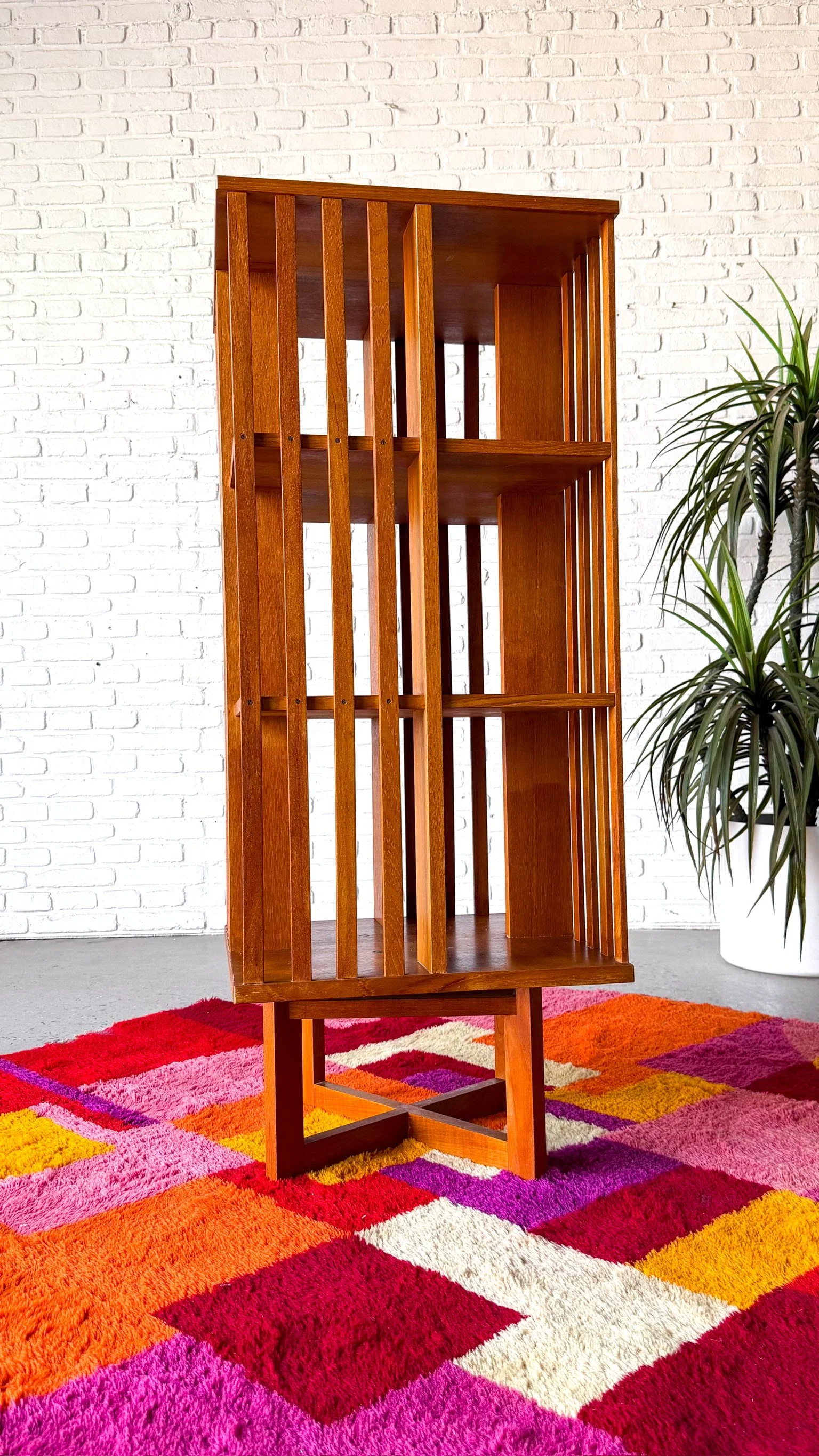 Rotating Teak Bookcase Made in Sweden14.jpg