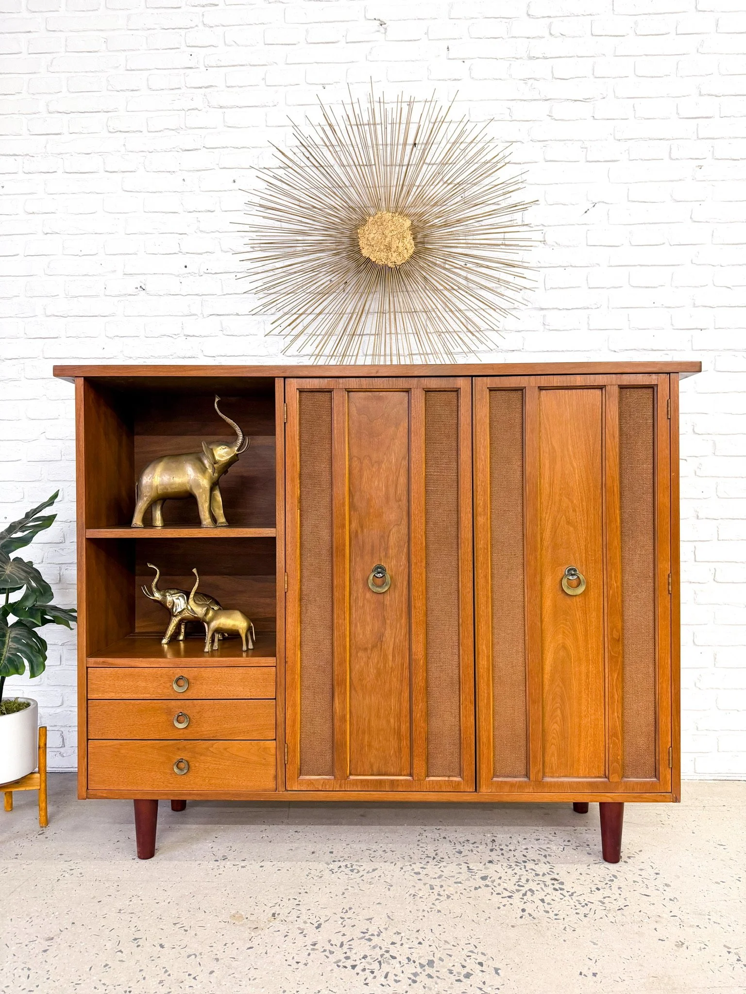 Walnut Curio cabinet with shelves and drawers3.jpg