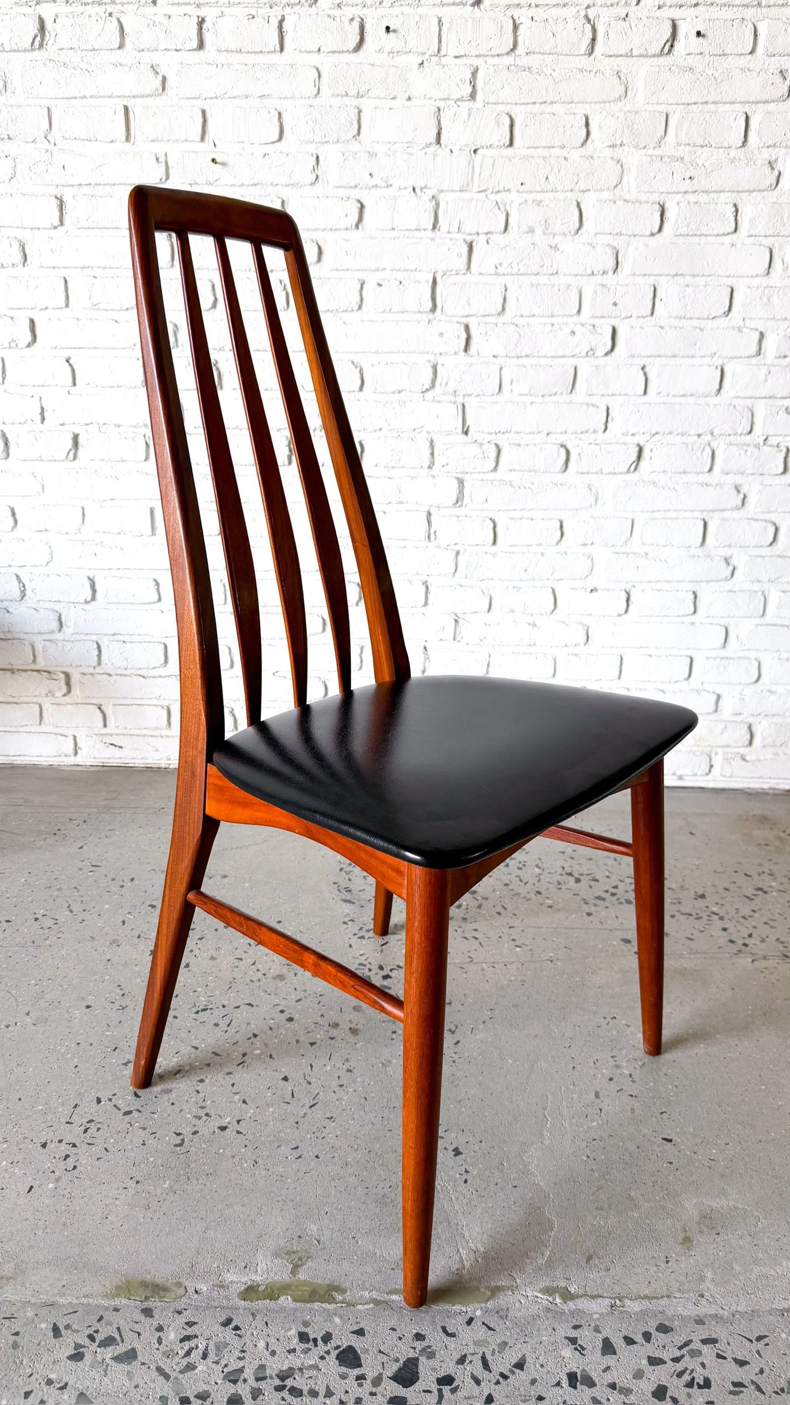 6 danish modern teak “eva” dining chairs by niels koefoed13.jpg