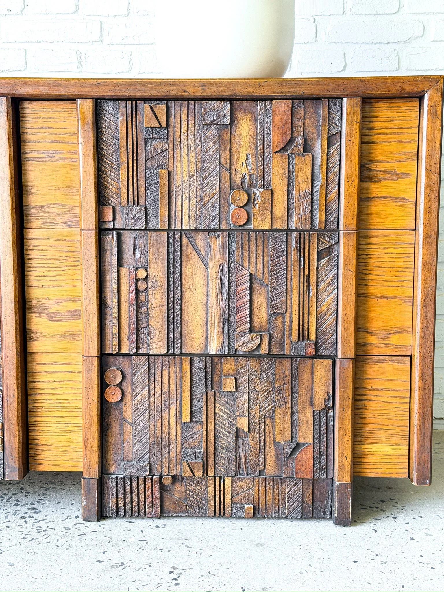 Lane Pueblo Brutalist 1970s Lowboy Dresser 8.jpg