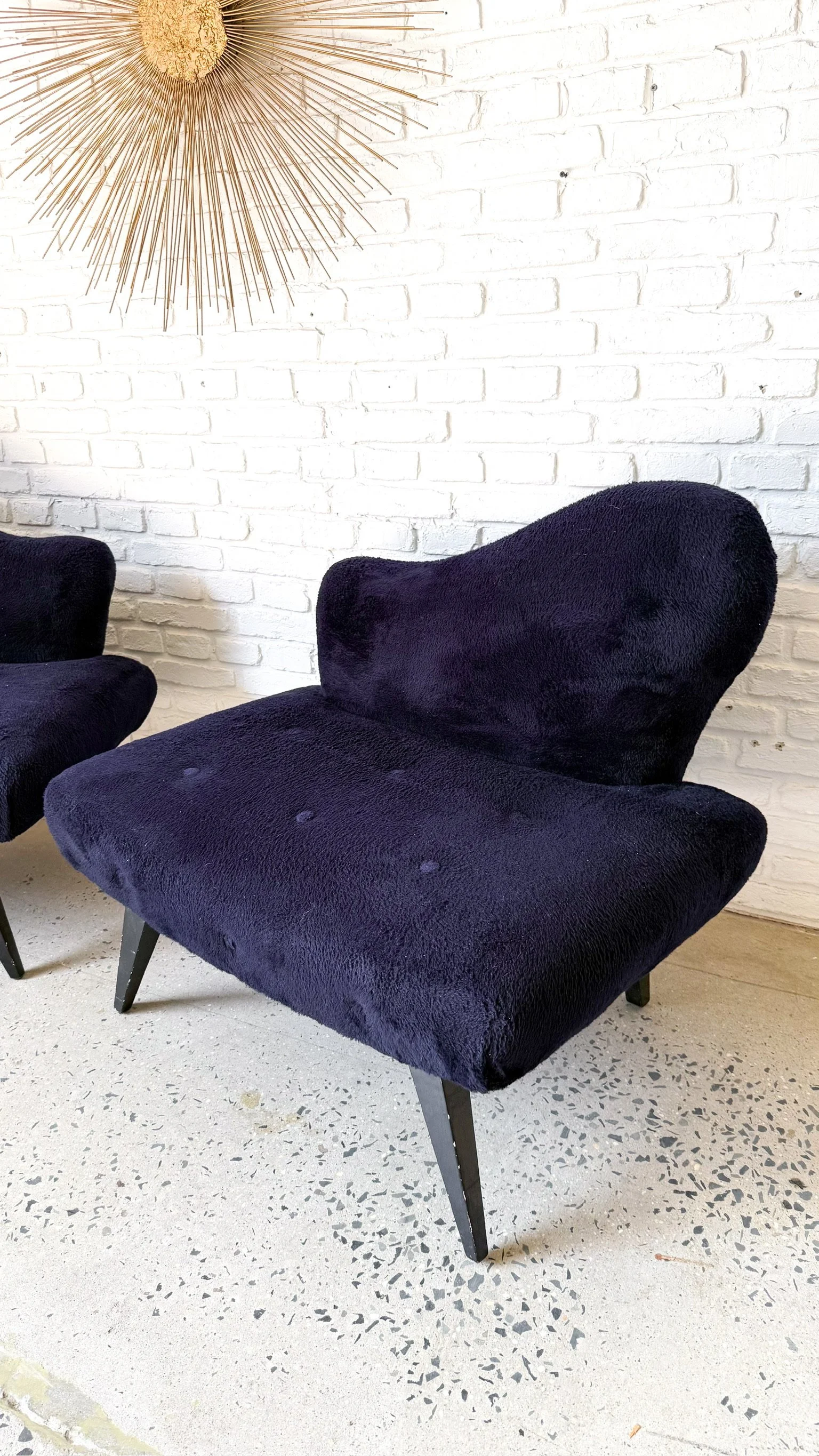 Asymmetrical Abstract Grosfeld House Lounge Chair Pair