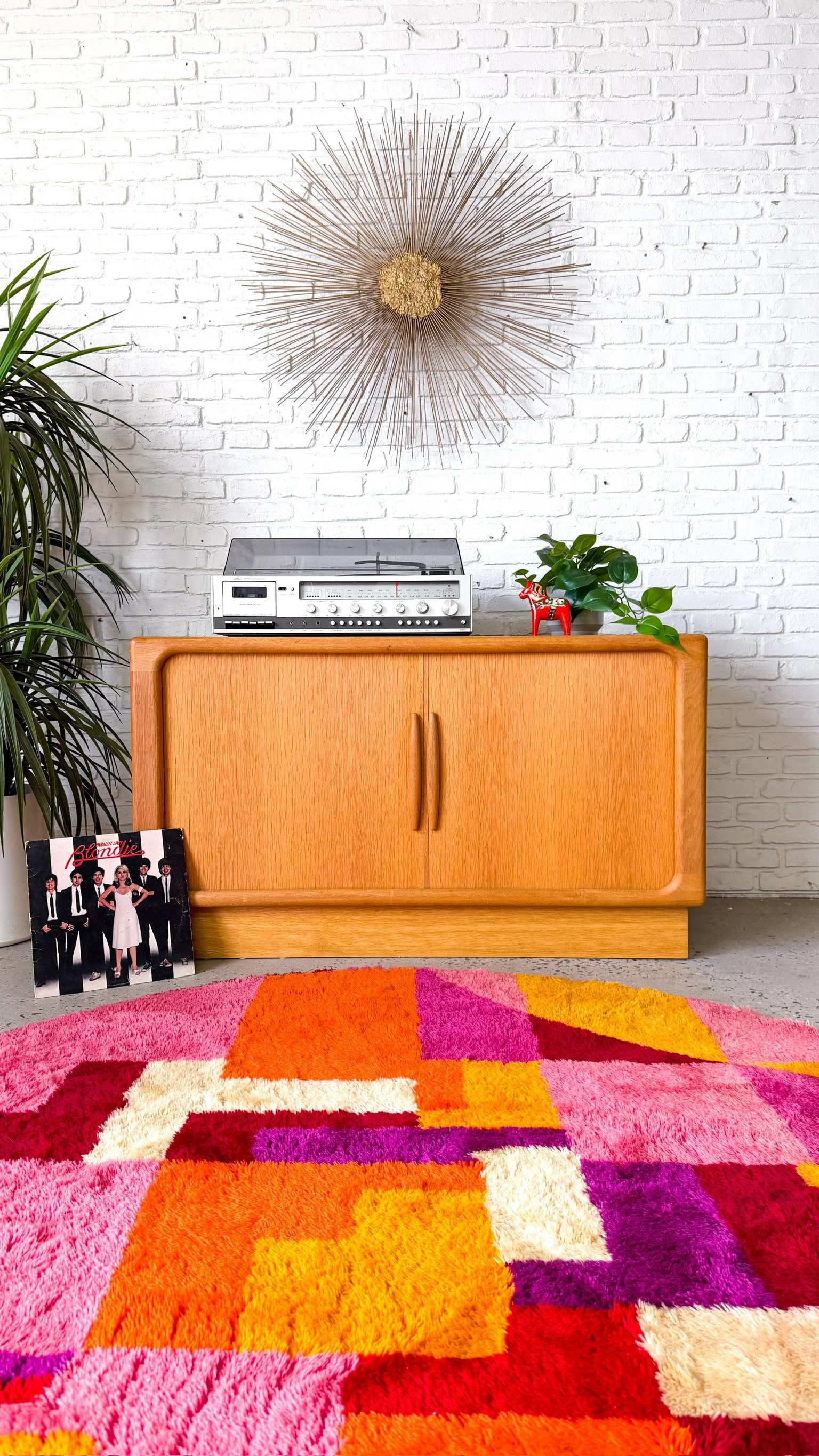 Dyrlund Danish Oak Tambour Door Media Cabinet12.jpg