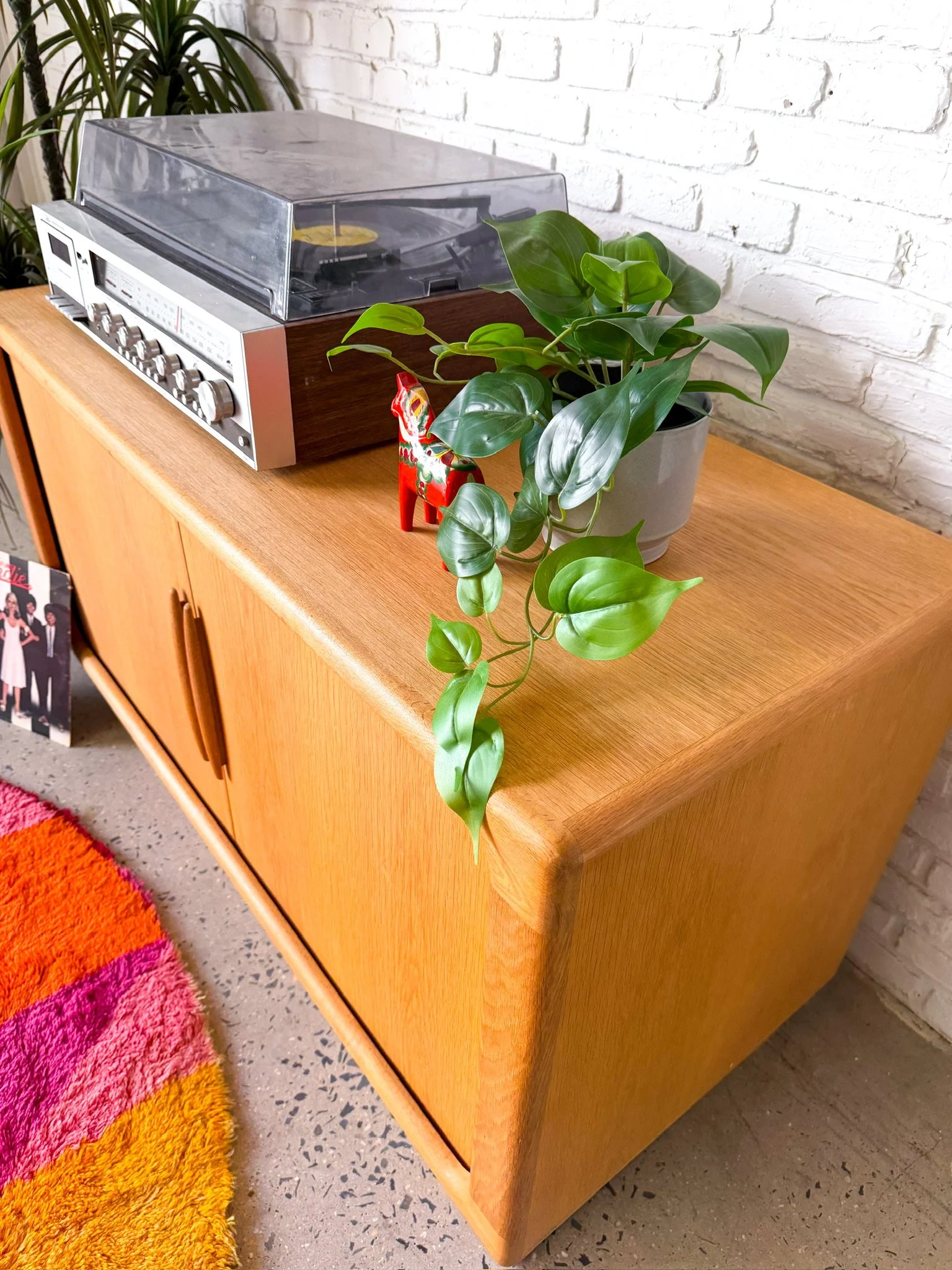 Dyrlund Danish Oak Tambour Door Media Cabinet10.jpg