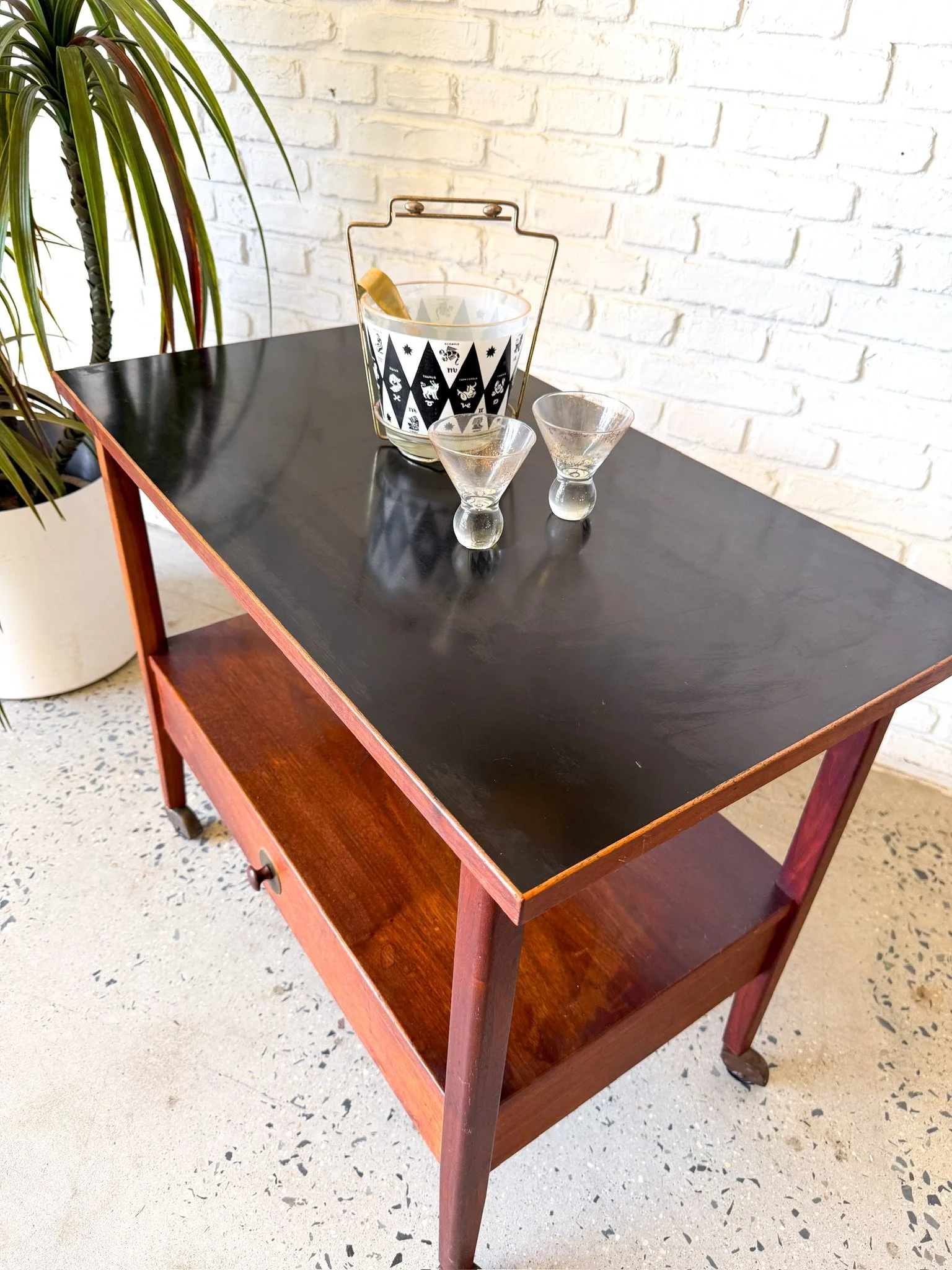 Founders Walnut Rolling Cart c. 1960s6.jpg
