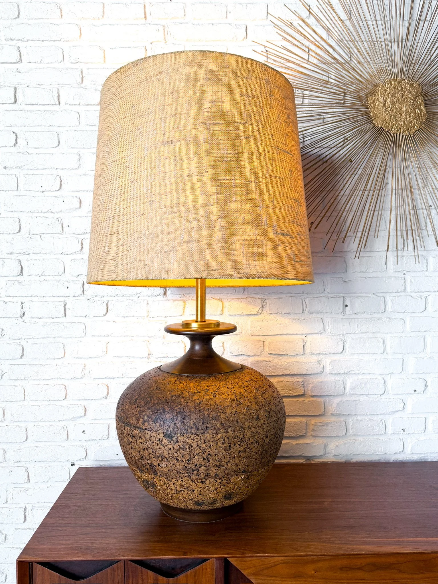 Huge Mid Century Modern Cork Lamp2.jpg