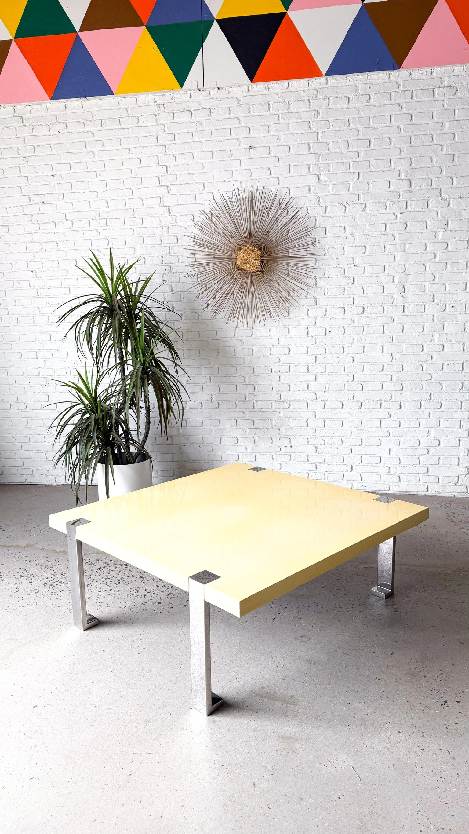 Rare Chrome and Laquer Post Modern Coffee Table1.jpg