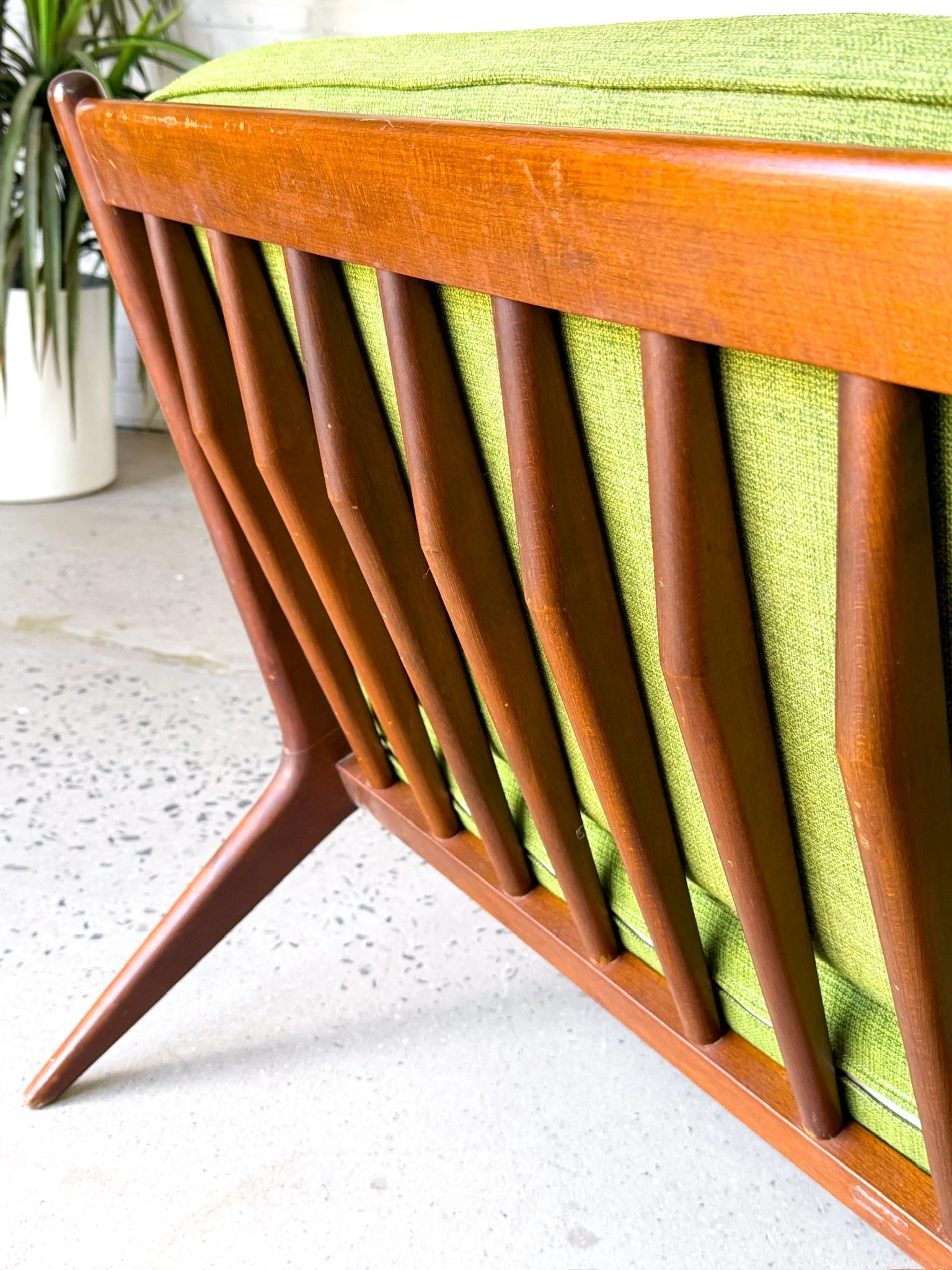 Danish Modern Lounge Chair with Original Green Upholstery12.jpg