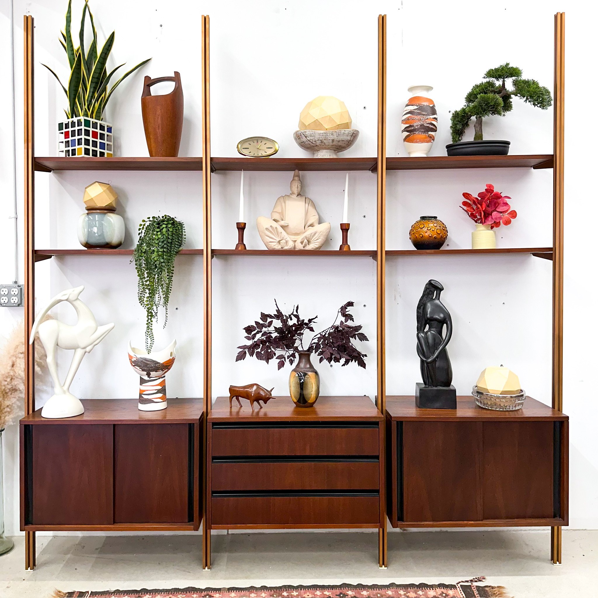 George Nelson, 3-Bay Walnut OMNI wall unit system (Copy)